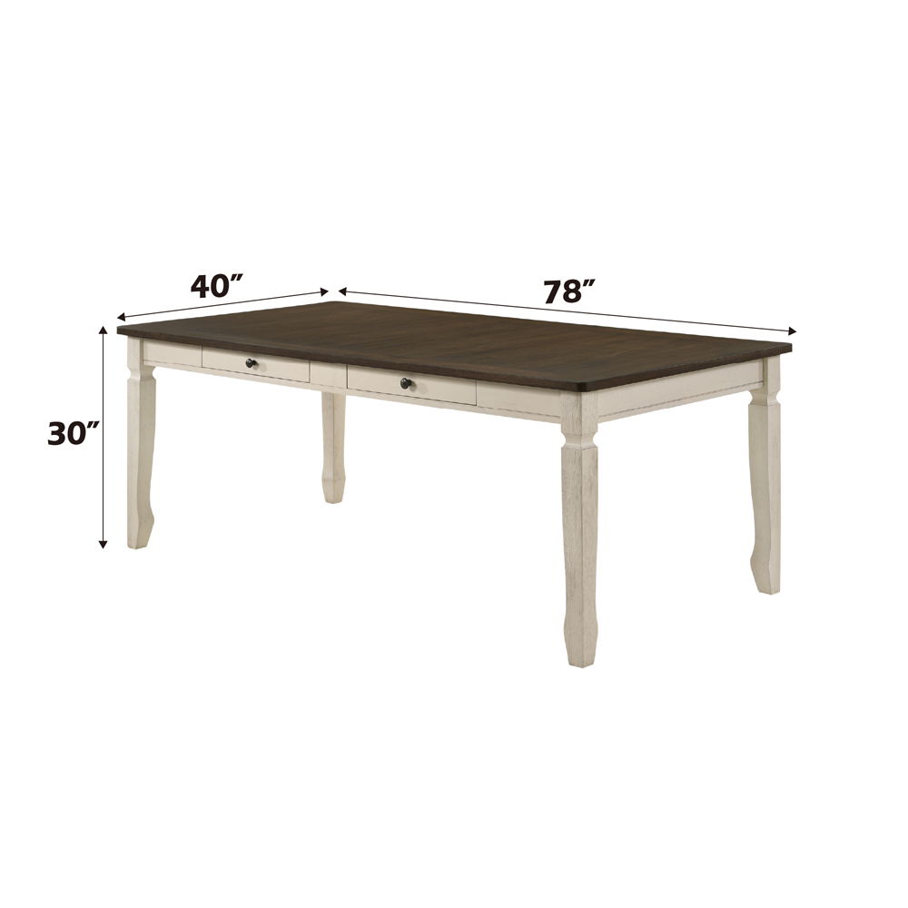 Fedele - Dining Table - Weathered Oak & Cream, beige, view 5