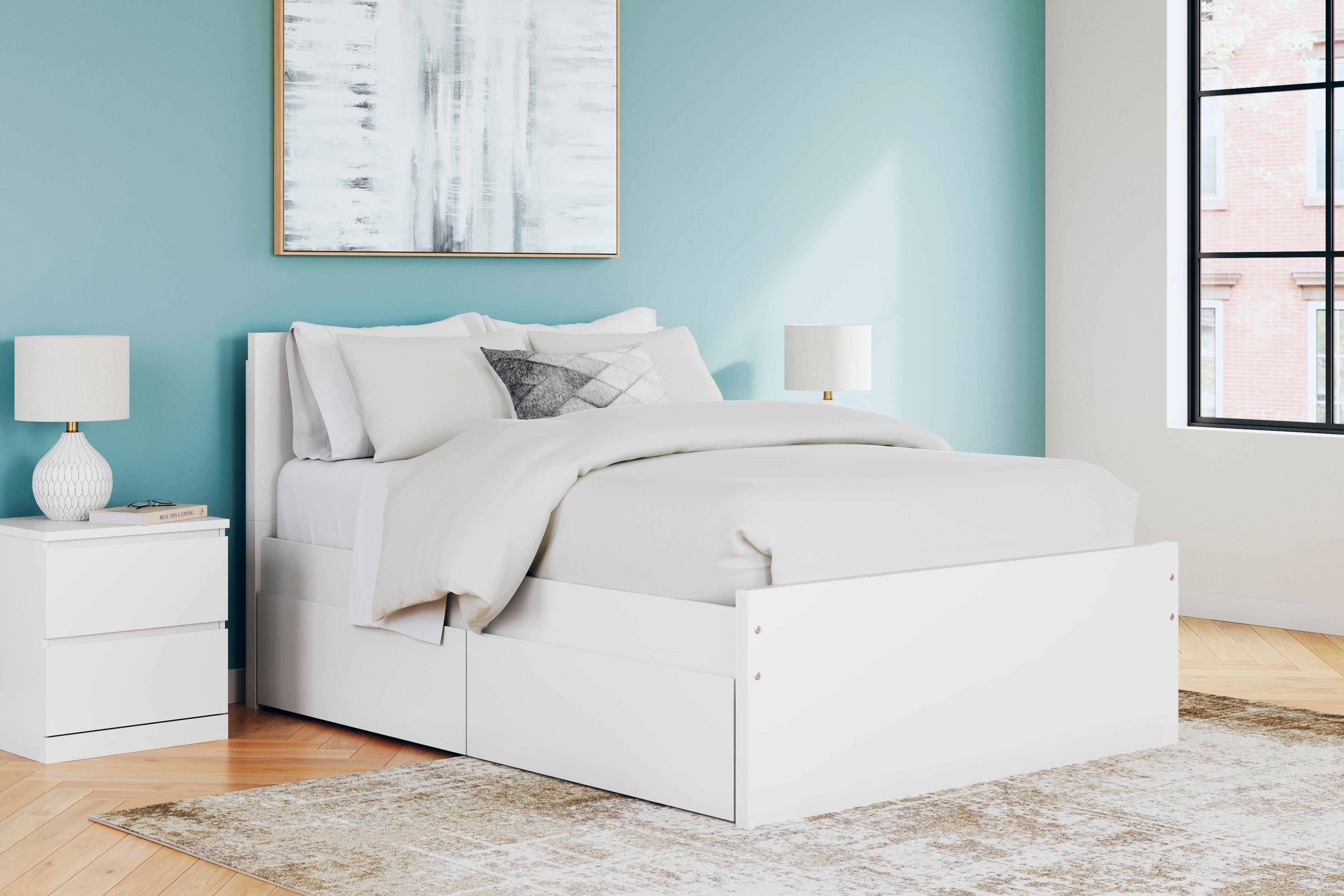Onita - Full Panel Platform Bed With 2 Side Storage - White