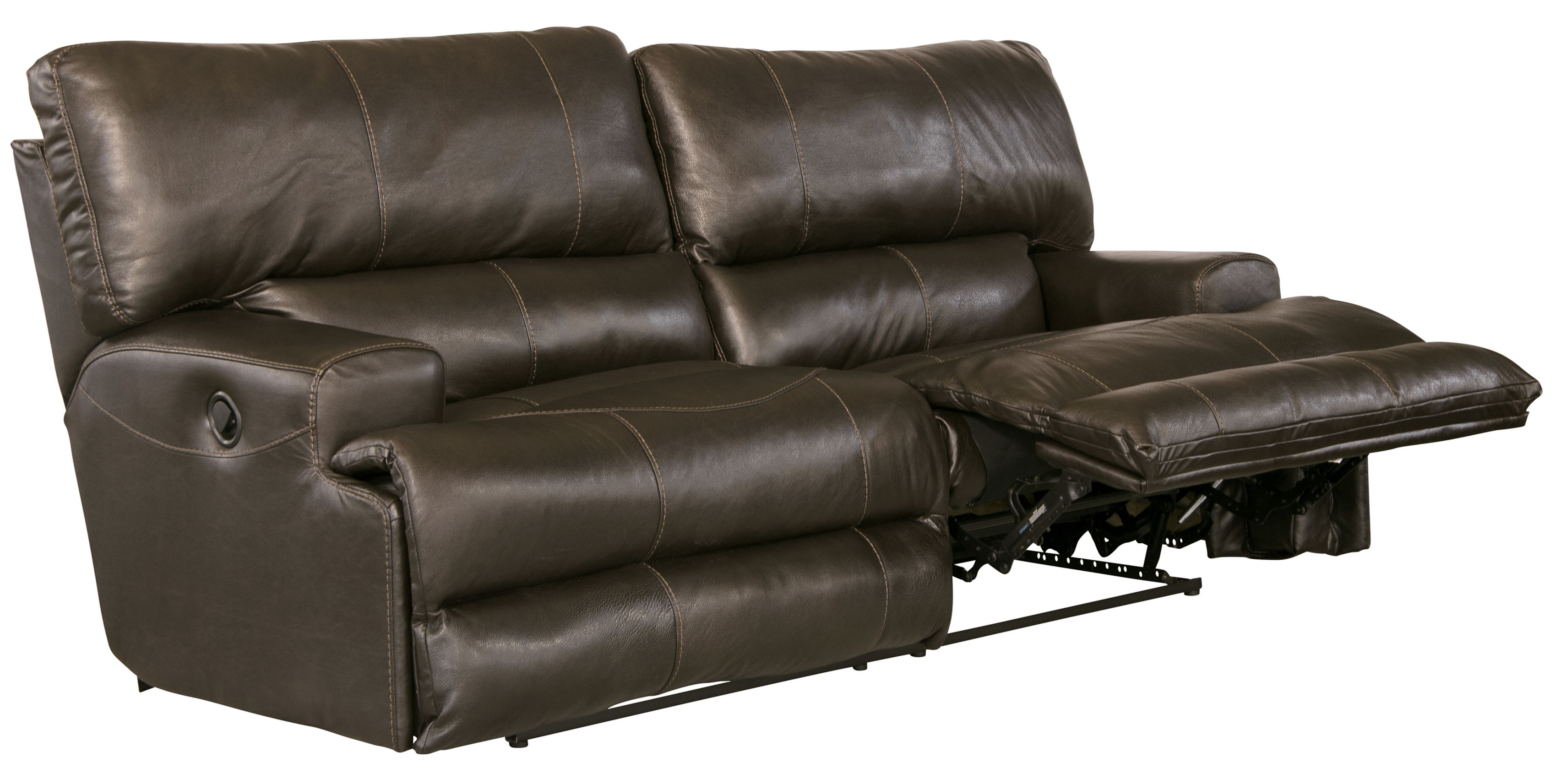 Wembley - Italian Leather Match Lay Flat Reclining Sofa - Steel