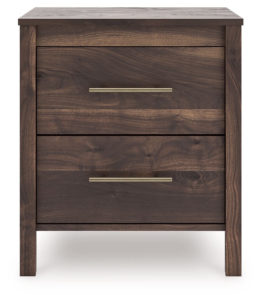 Calverson - Two Drawer Night Stand - Mocha, light brown, view 5