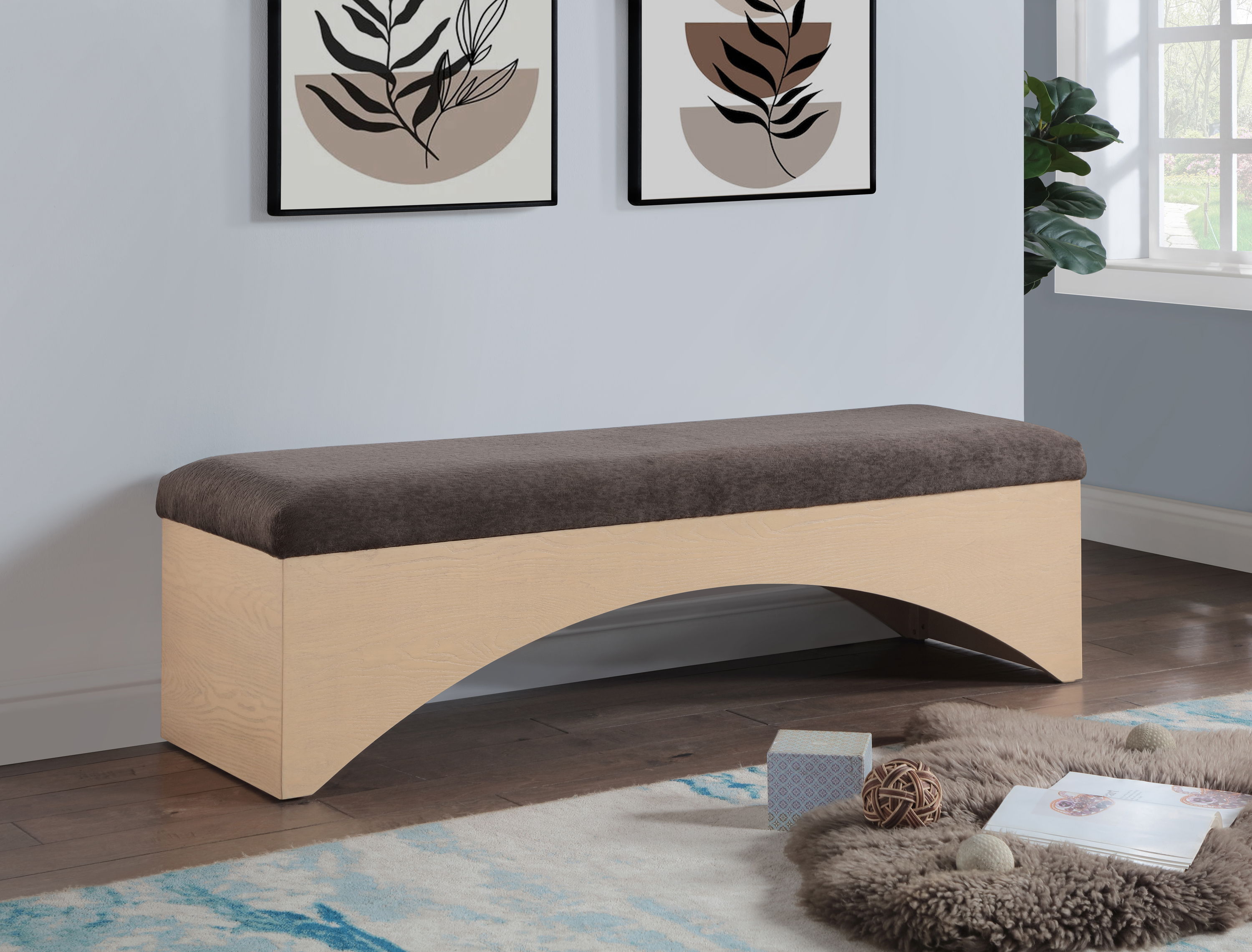 Lawson - Bench With Natural Base - Brown