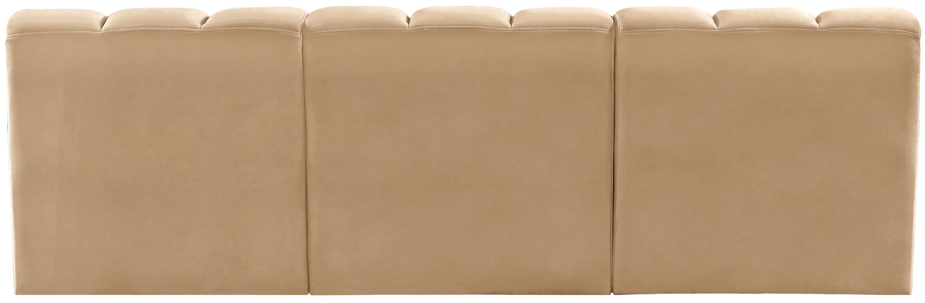 Arc - Velvet 3 Pieces Modular Sofa - Camel