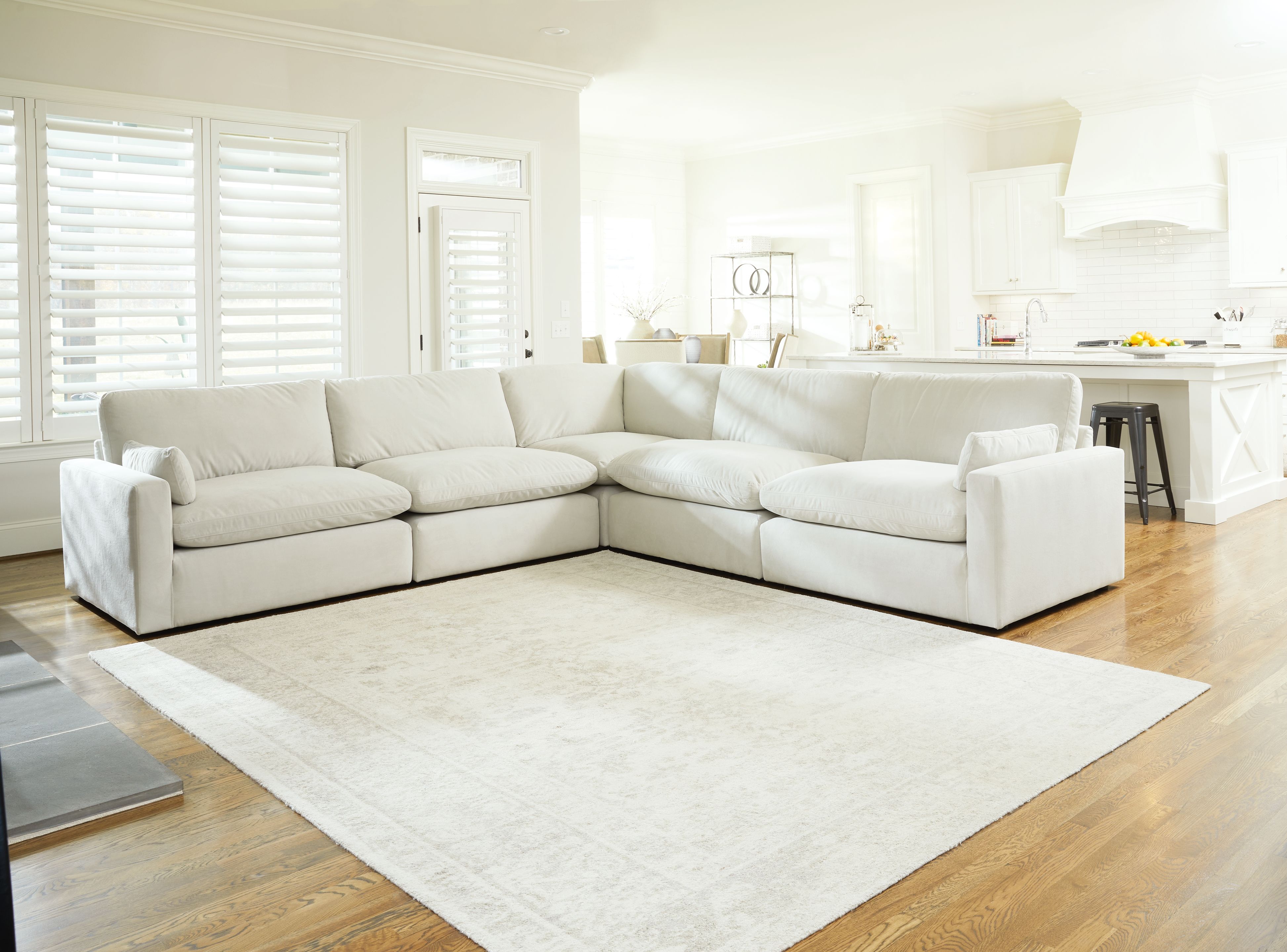 Ashley Sophie - Light Gray - Corner Chairs 5 Pc Sectional
