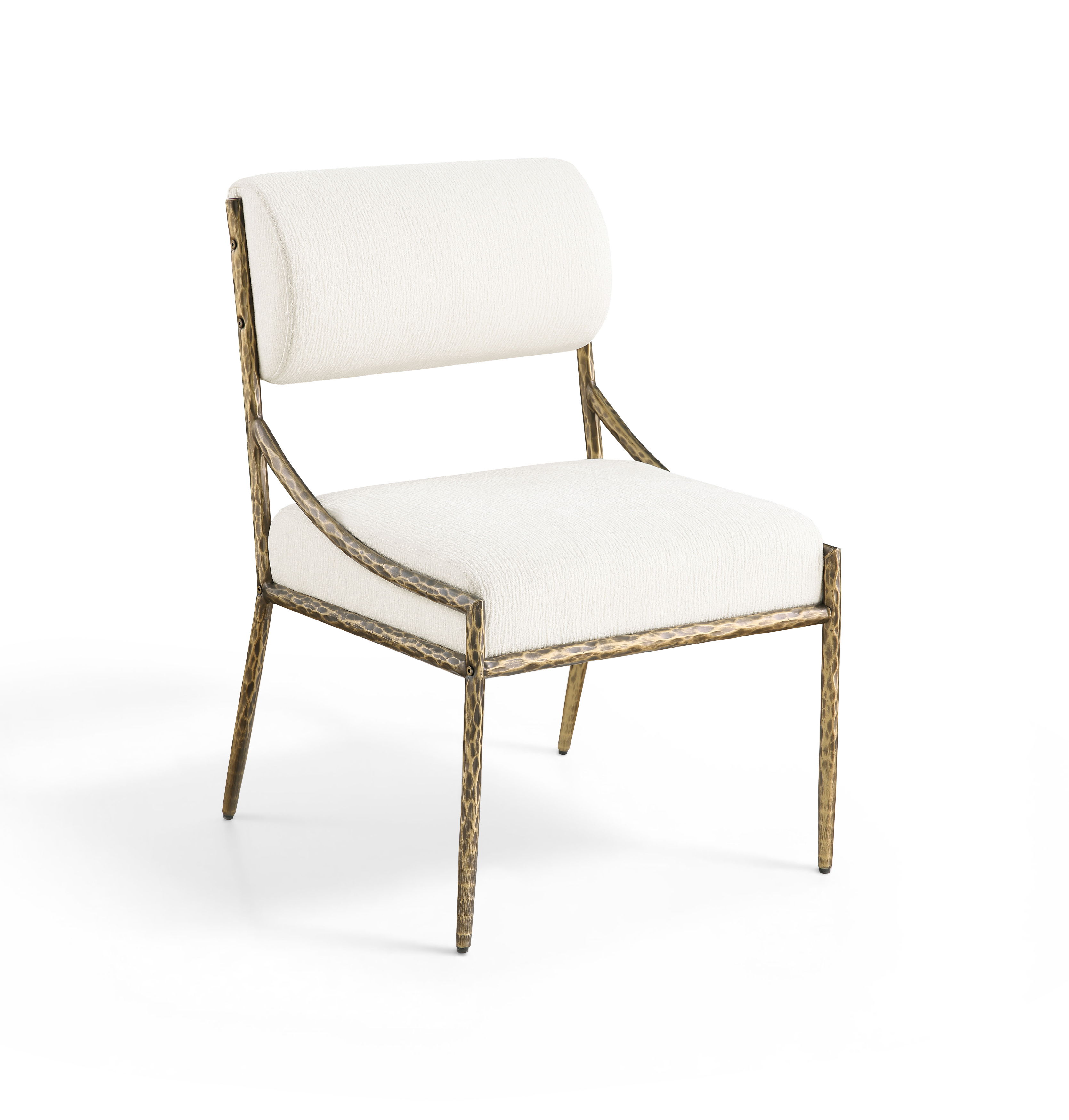 Bastille - Upholstered Dining Side Chair (Set of 2) - Cream / Brass