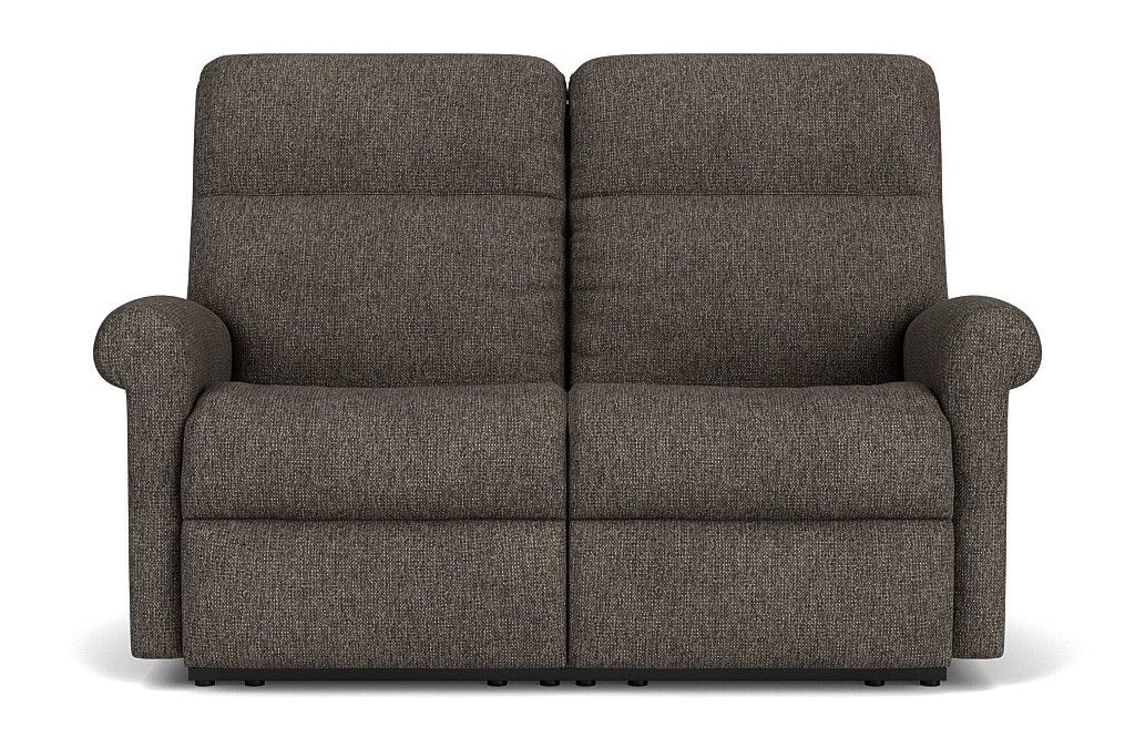 Davis - Transitional Fabric Reclining Loveseat, dark gray, view 4