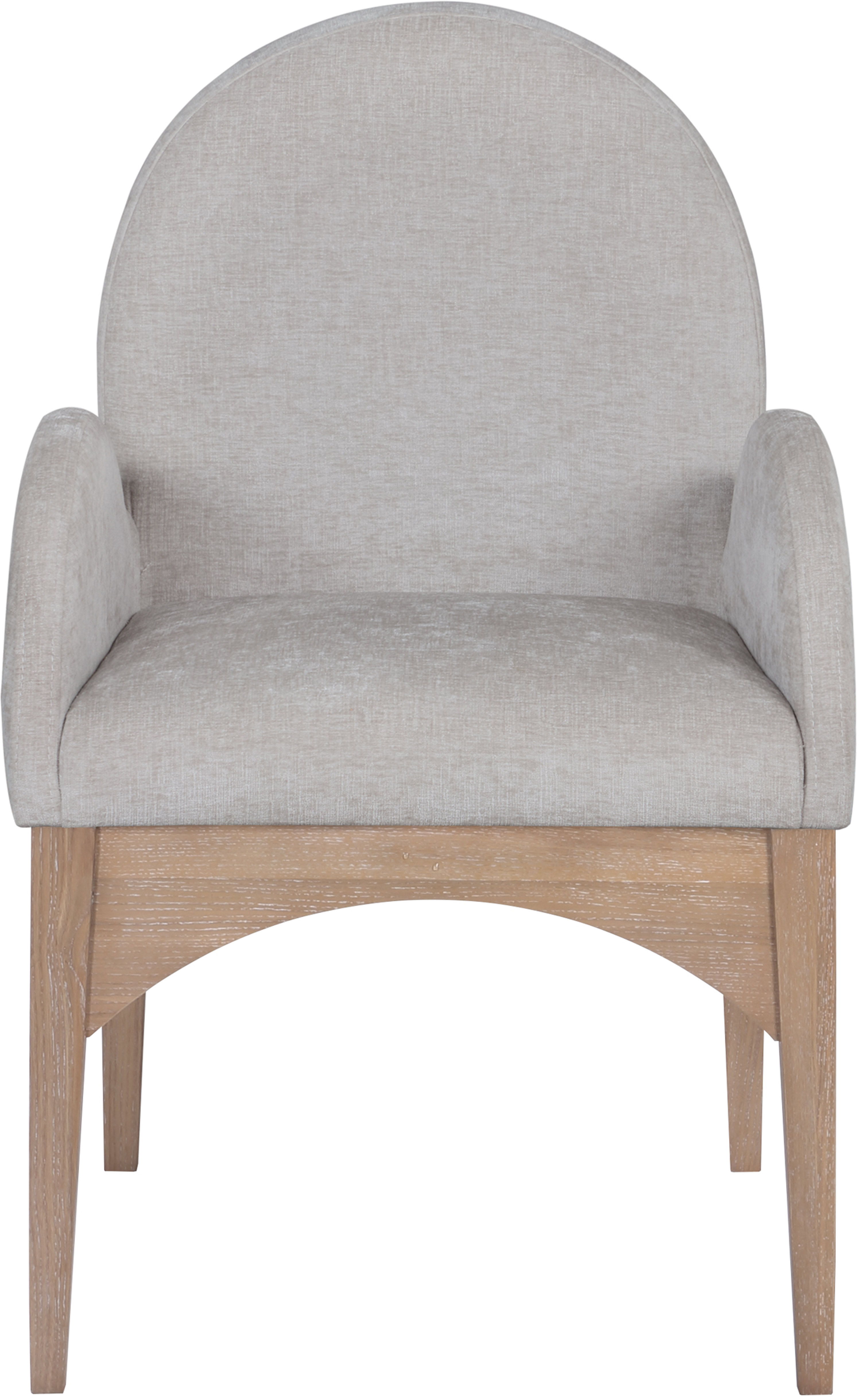 Waldorf - Chenille Dining Arm Chair With Natural Legs - Gray