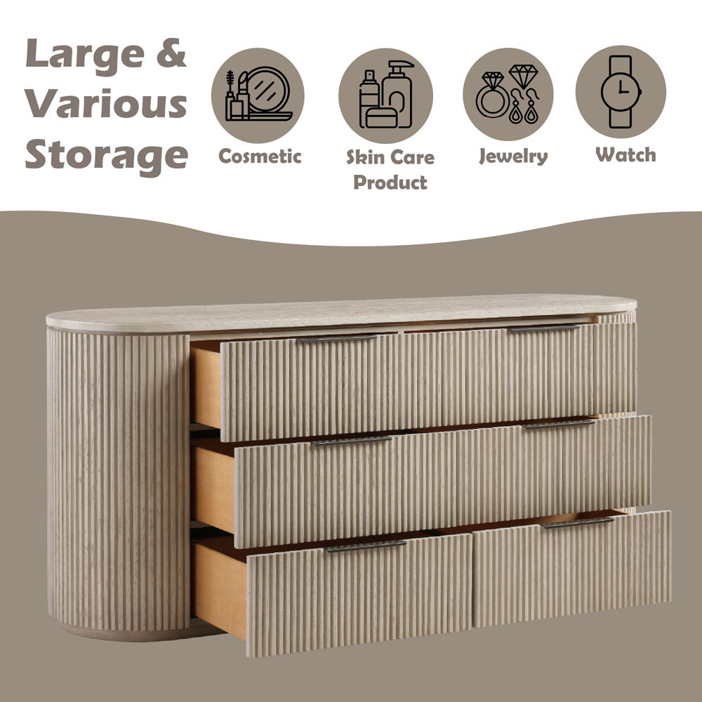 Leanna - Dresser - Light Oak, light brown, view 7