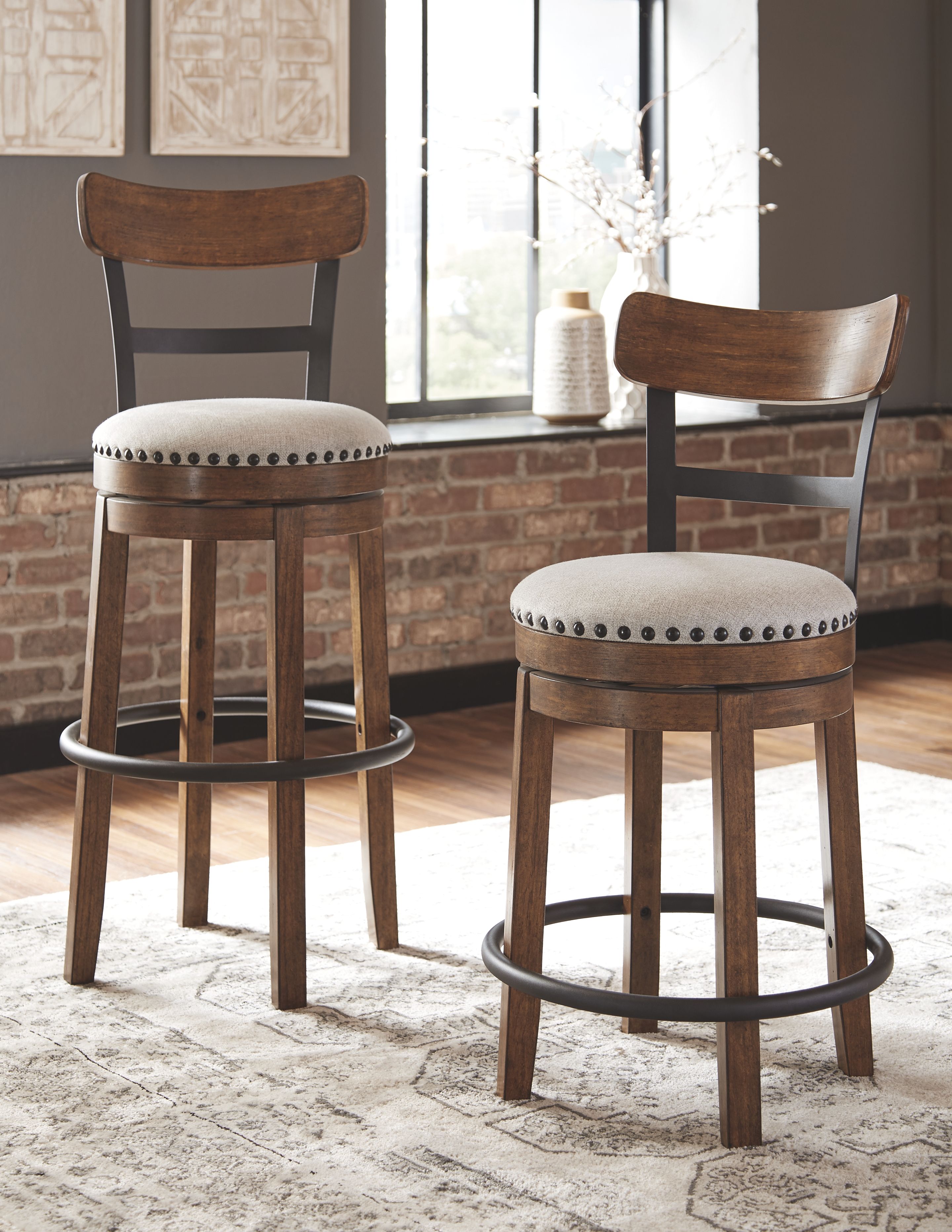 Ashley Furniture Valebeck - Tall UPH Swivel Barstool - Brown - Image 6