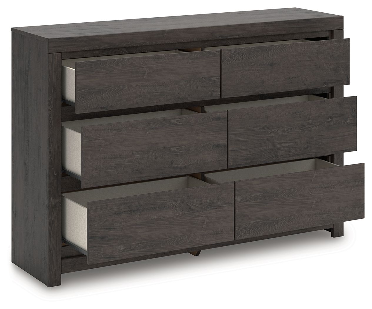 Ashley Furniture Fraluna - Six Drawer Dresser - Charcoal - Image 4