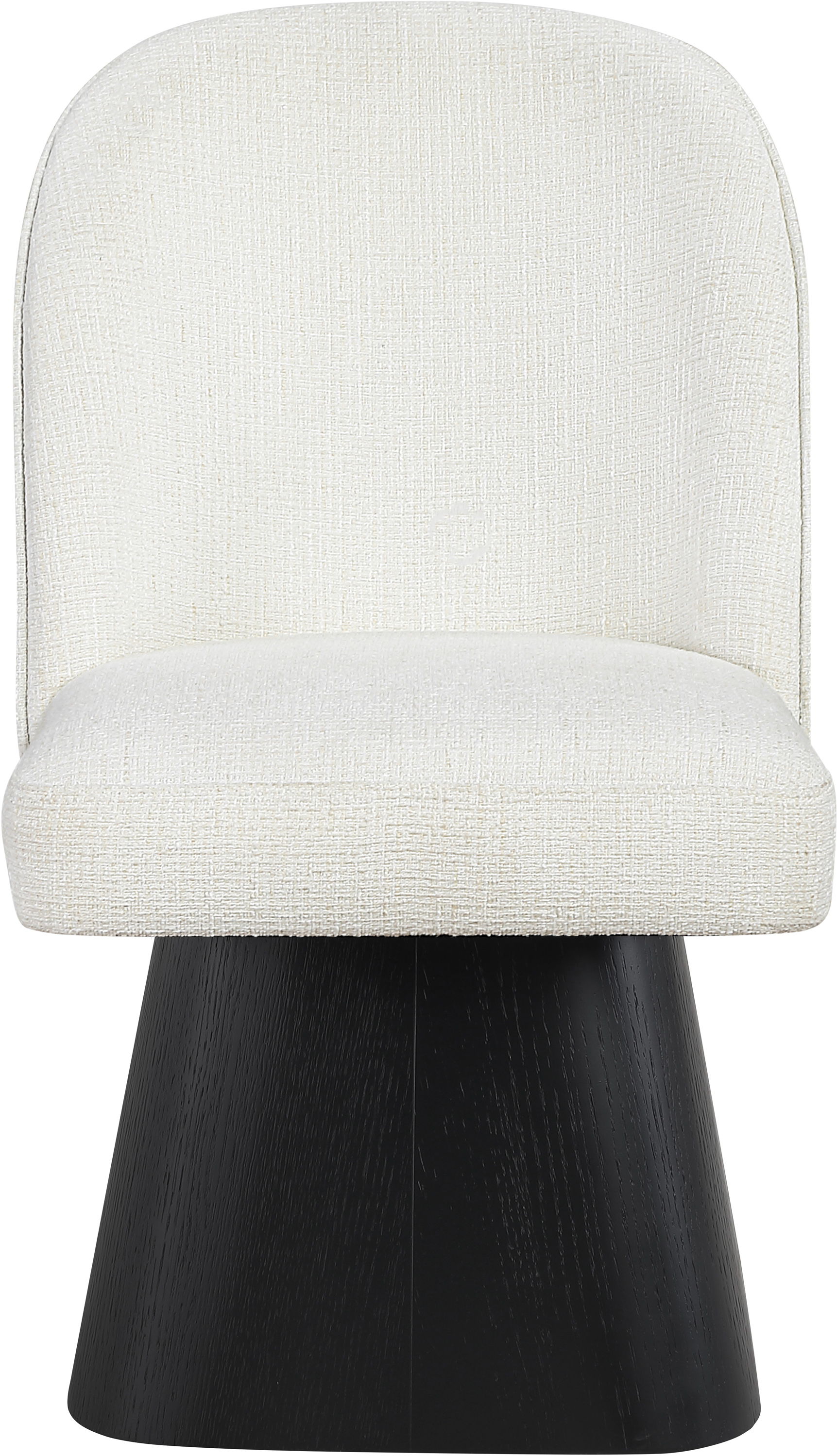 Marlowe - Linen Textured Fabric Upholstered Swivel Dining Side Chair - Cream / Stained Black