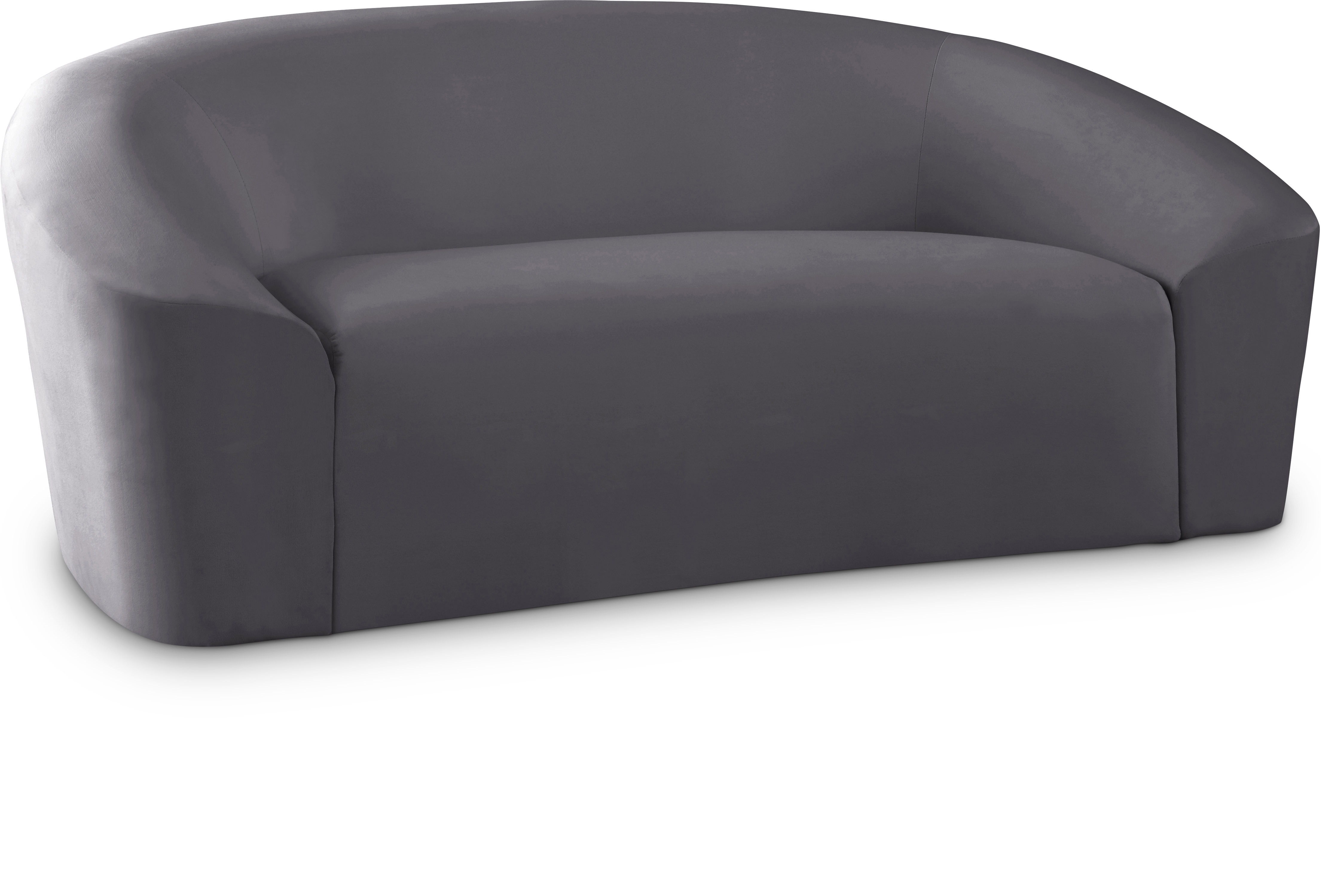 Riley - Velvet Loveseat - Gray