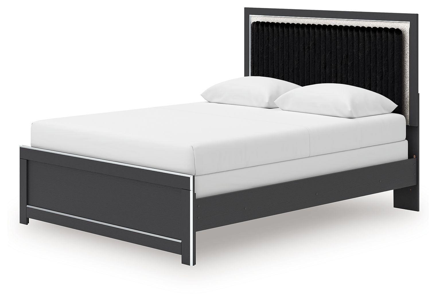 Ashley Furniture Zuraleus - Queen Upholstered Panel Bed - Black - Image 4