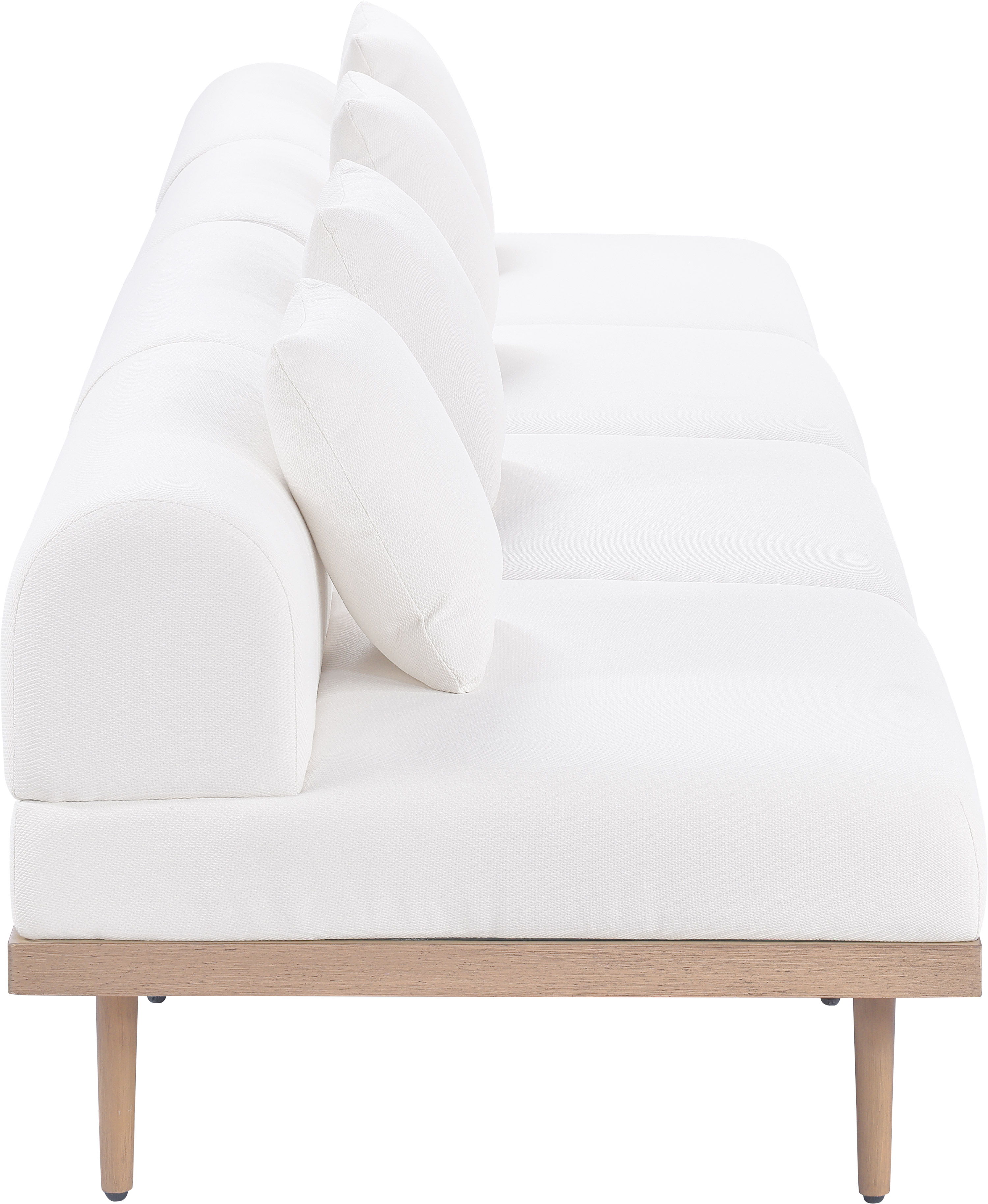 Laguna - 4 Piece 142" Upholstered Outdoor Patio Modular Sofa - Cream