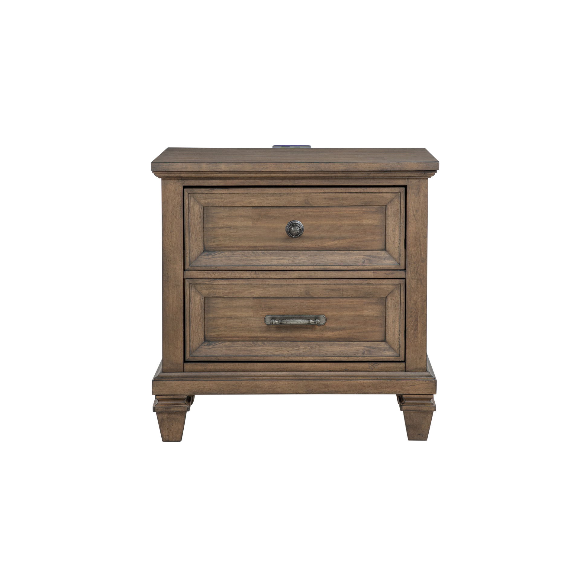 Mariana - Nightstand With USB - Vintage Mocha