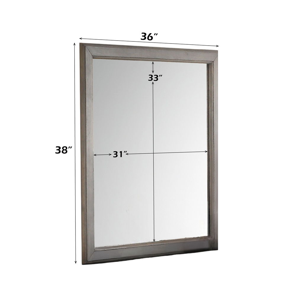 Louis Philippe III - Gray Mirror - Antique Gray, dark brown, view 3