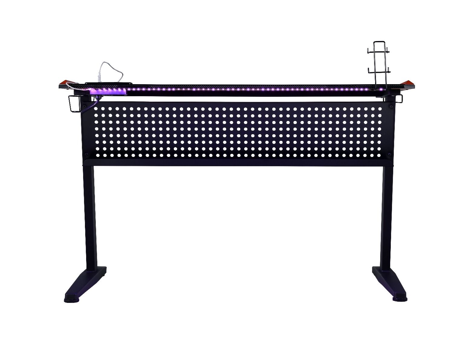 Dragi - Gaming Desk With USB - Black & Red, black, view 8