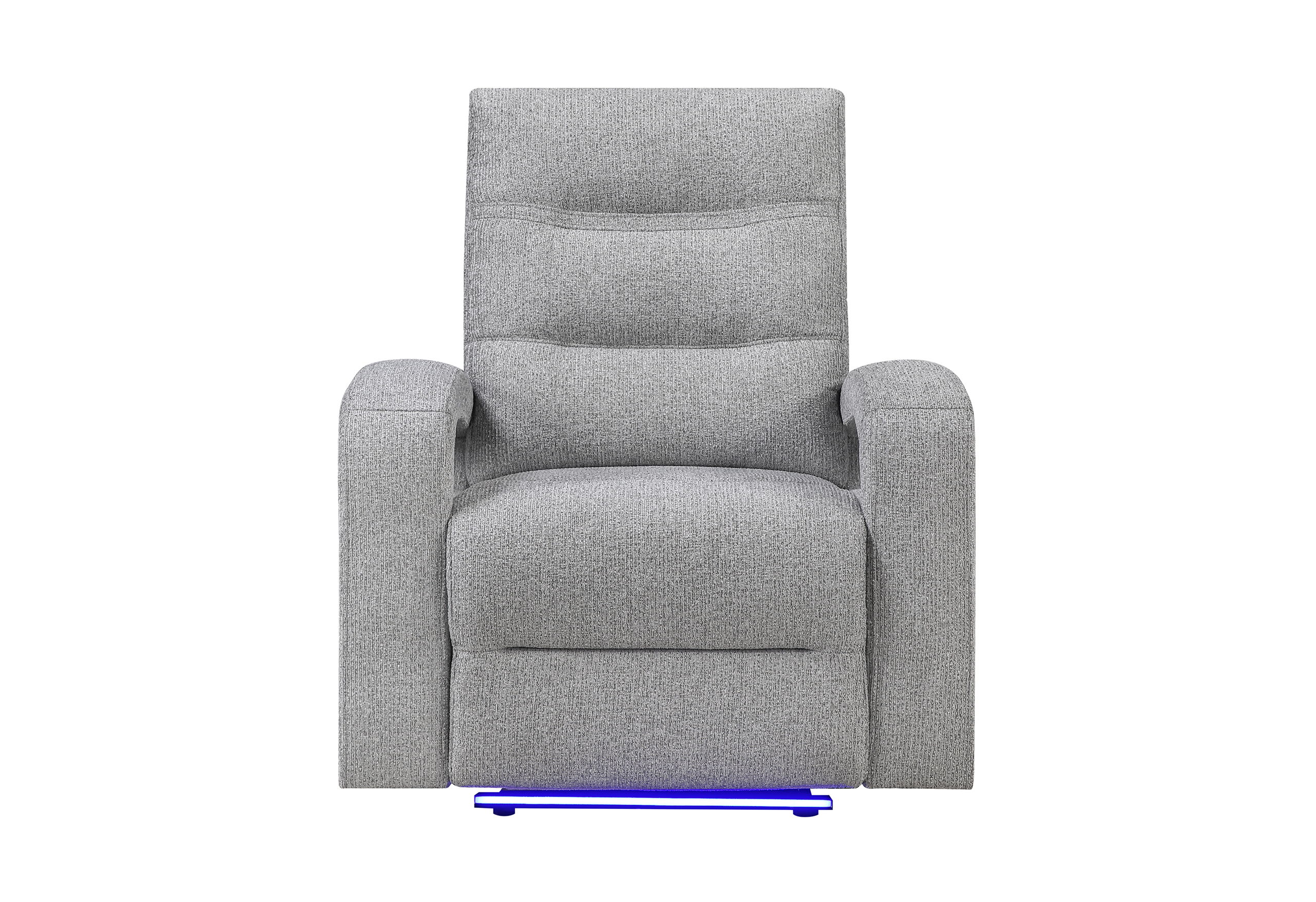 U6611 - Power Recliner With LED - Dark Gray