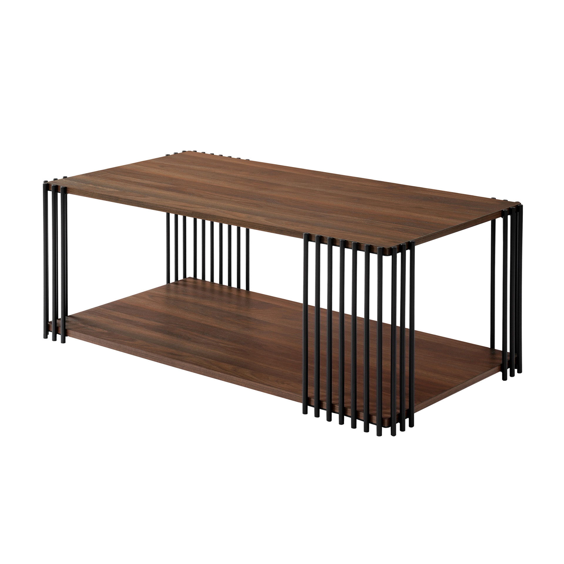 Vertex - Rectangular 3 Piece Occasional Set (1 Coffee & 2 End Tables) - Brown / Black, dark brown, view 2