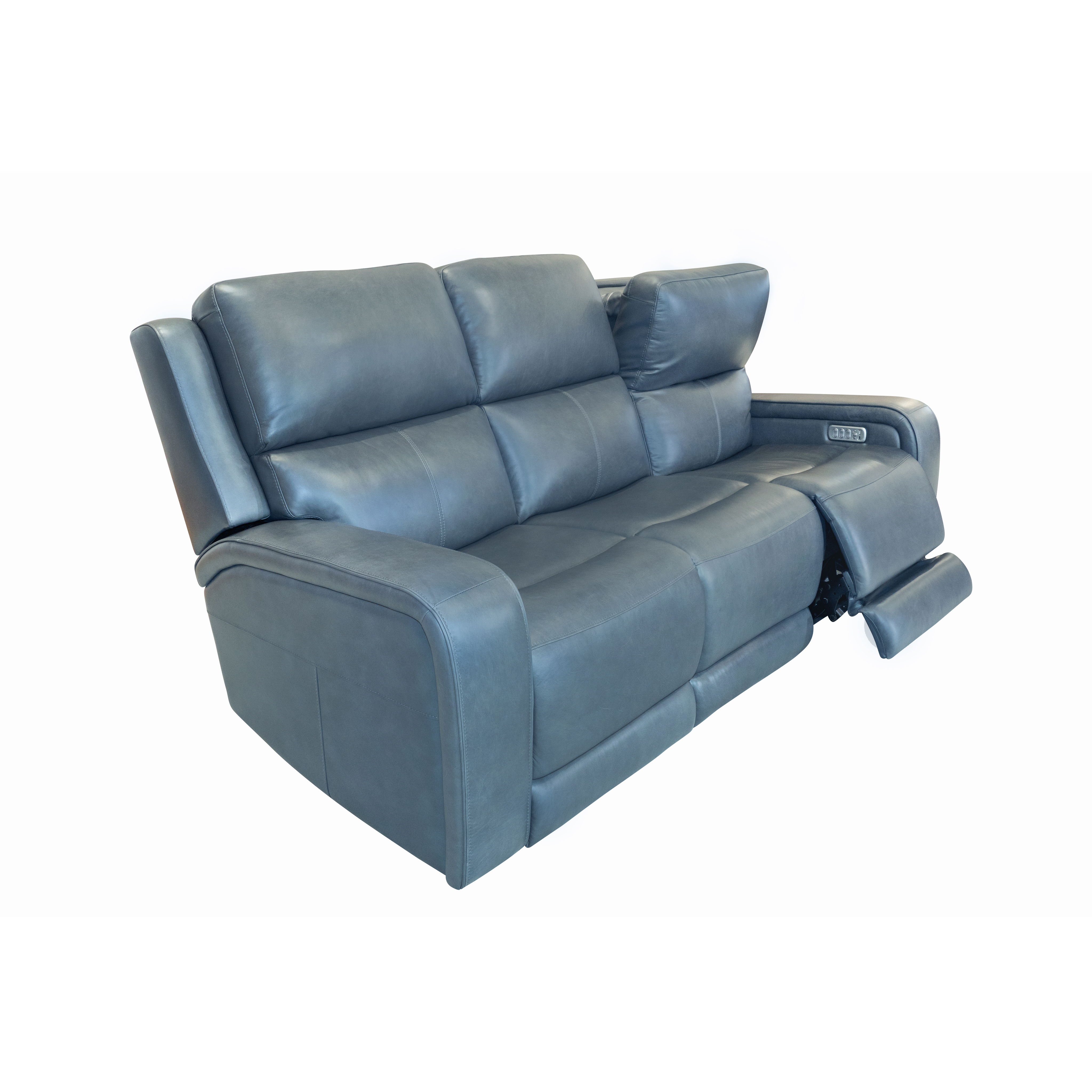 Oasis - Power Reclining Sofa With Power Headrests, Lumbar, Heat & Massage - Storm, blue, view 2