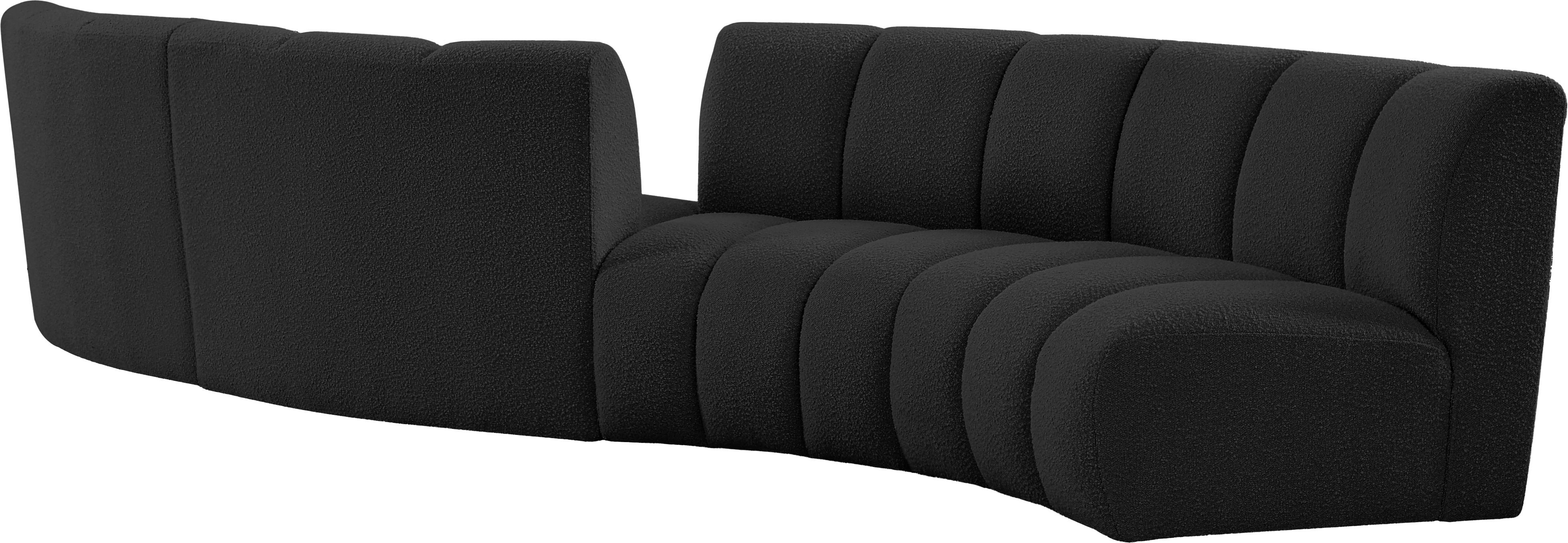 Infinity - 4 Piece S-Shaped Modular Sectional - Black