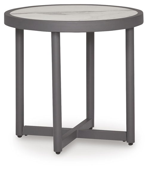 Ocean Beach - Round End Table - Gray, gray