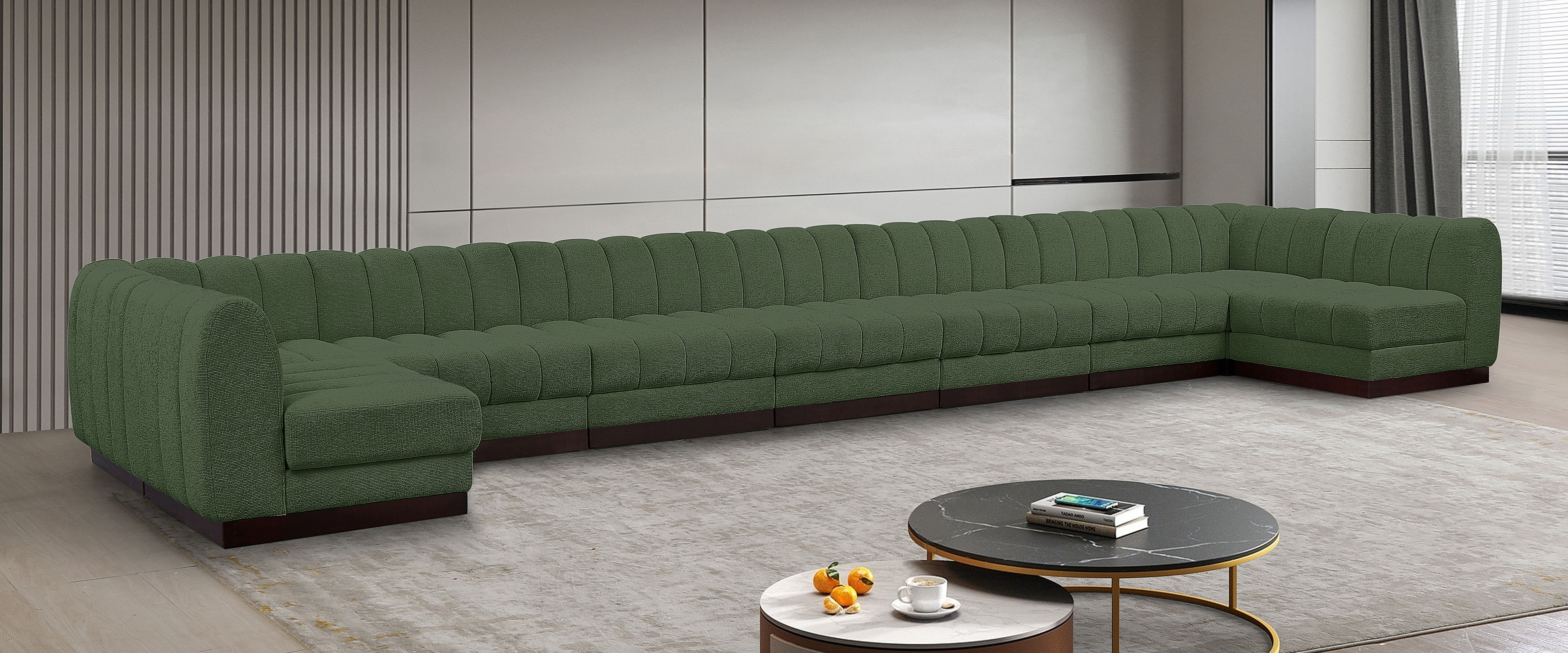 Quinn - 9 Piece Modular Sectional - Green