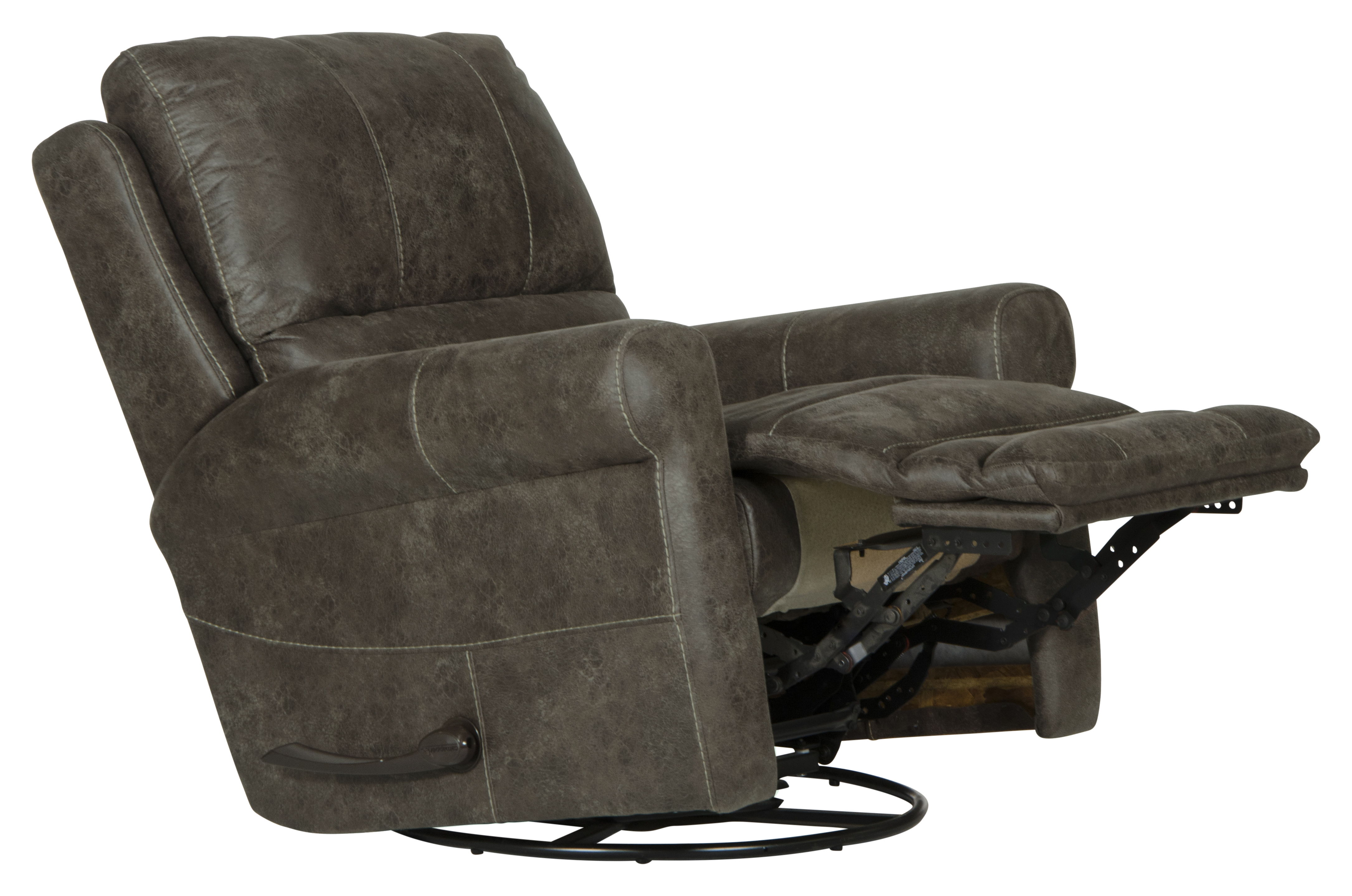 Maddie - Faux Leather Swivel Glider Recliner - Ash