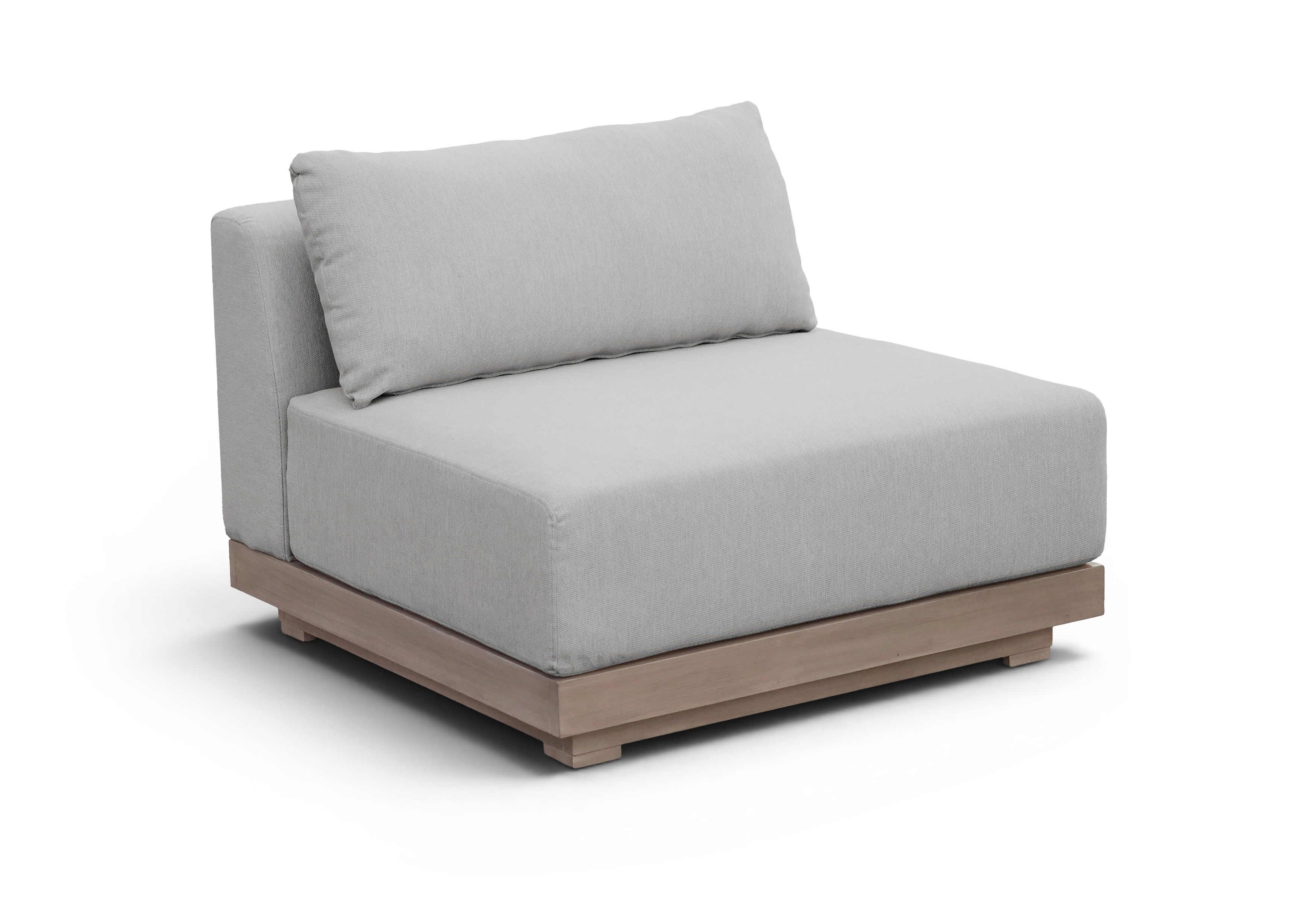 Solace - Olefin Performance Fabric Outdoor Patio Modular Armless Chair - Gray