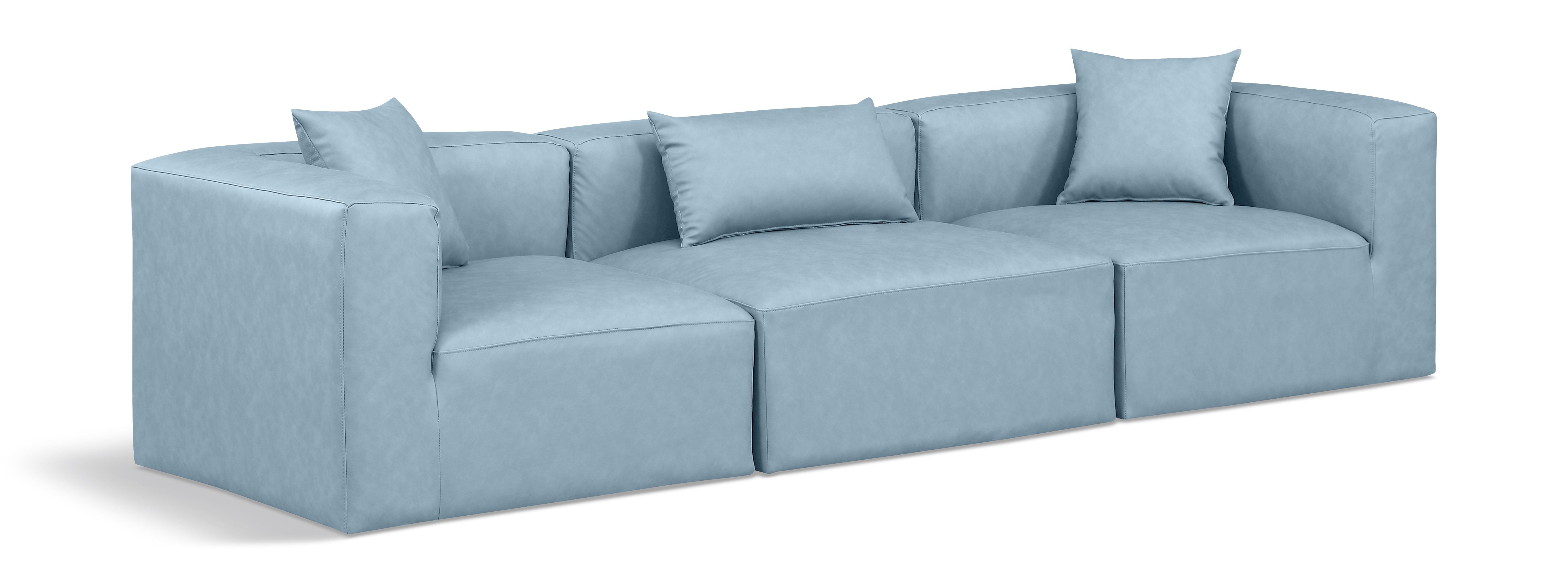 Cube - Modular 3 Seat Sofa - Light Blue