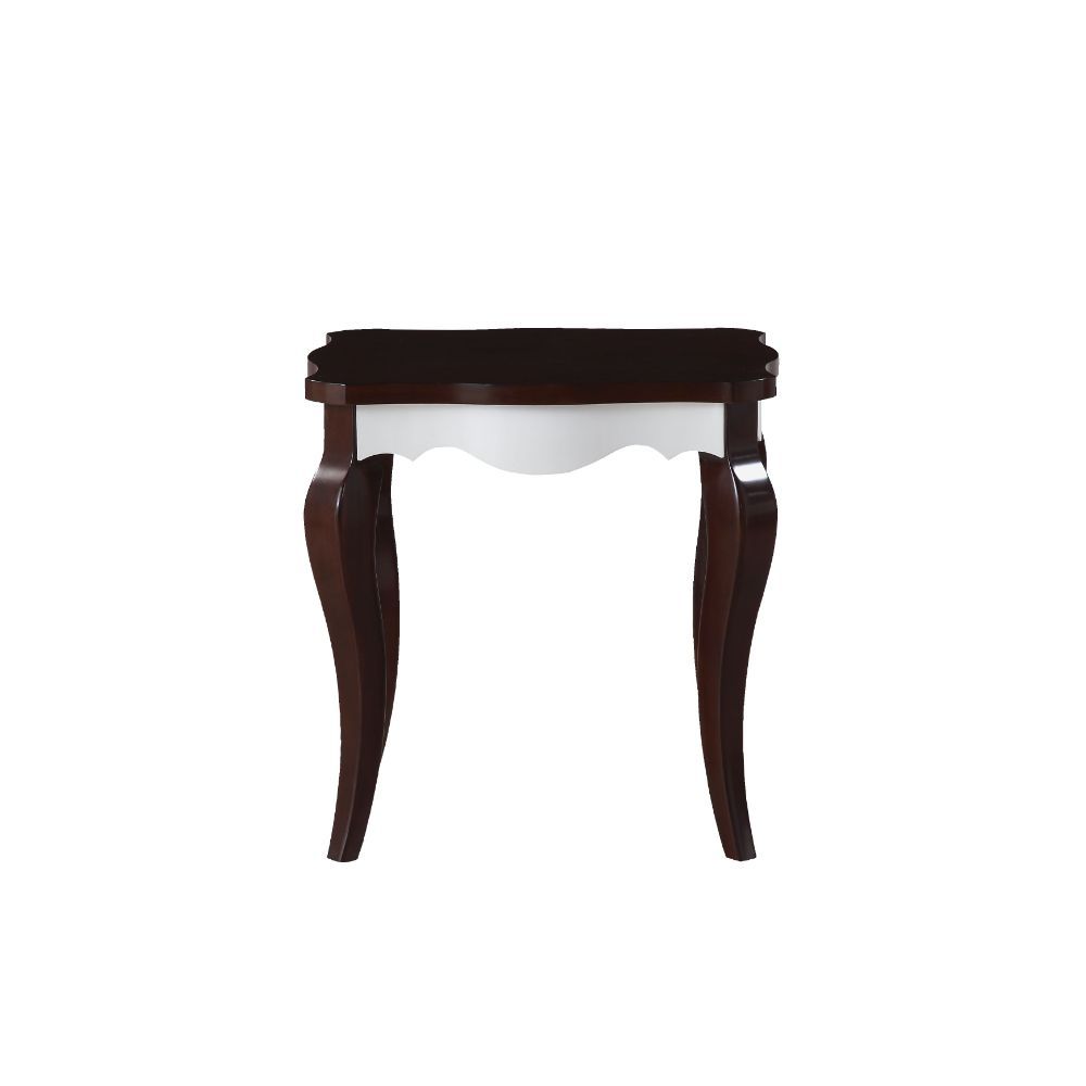 Mathias - End Table - White & Walnut, dark brown, view 2