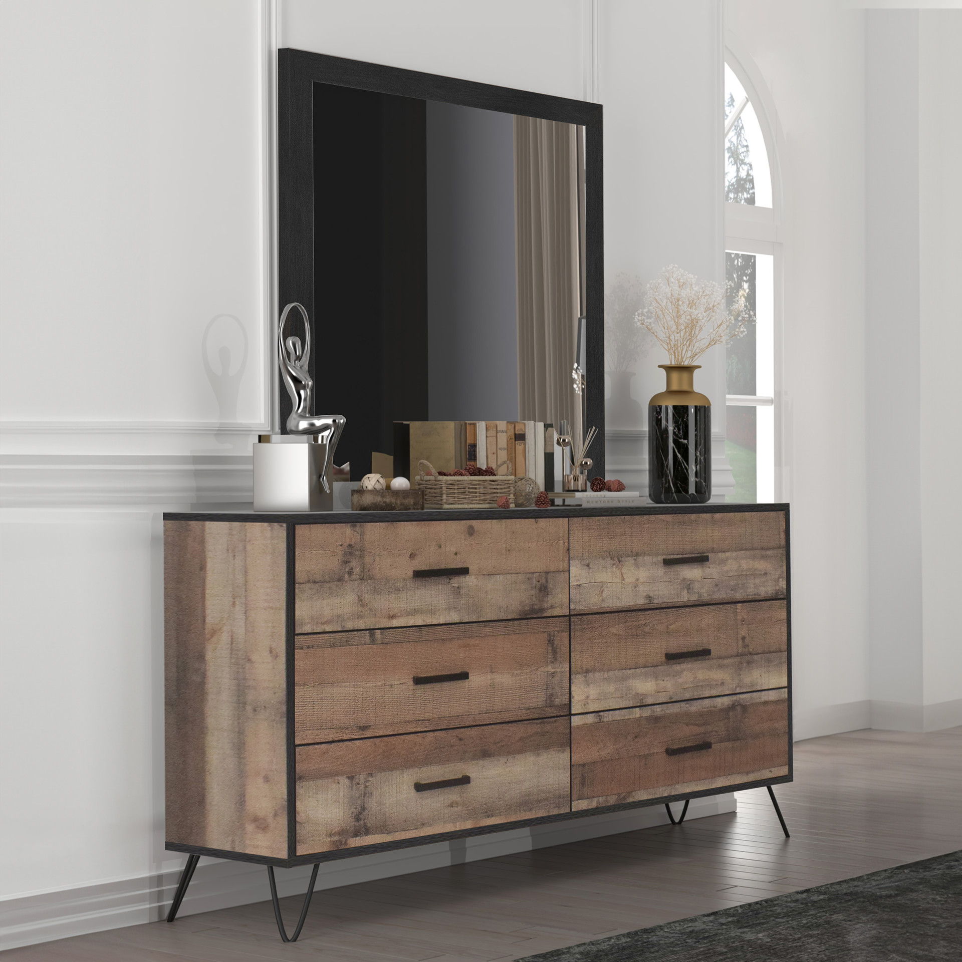 Elk River - Mirror - Rustic, light brown, view 5