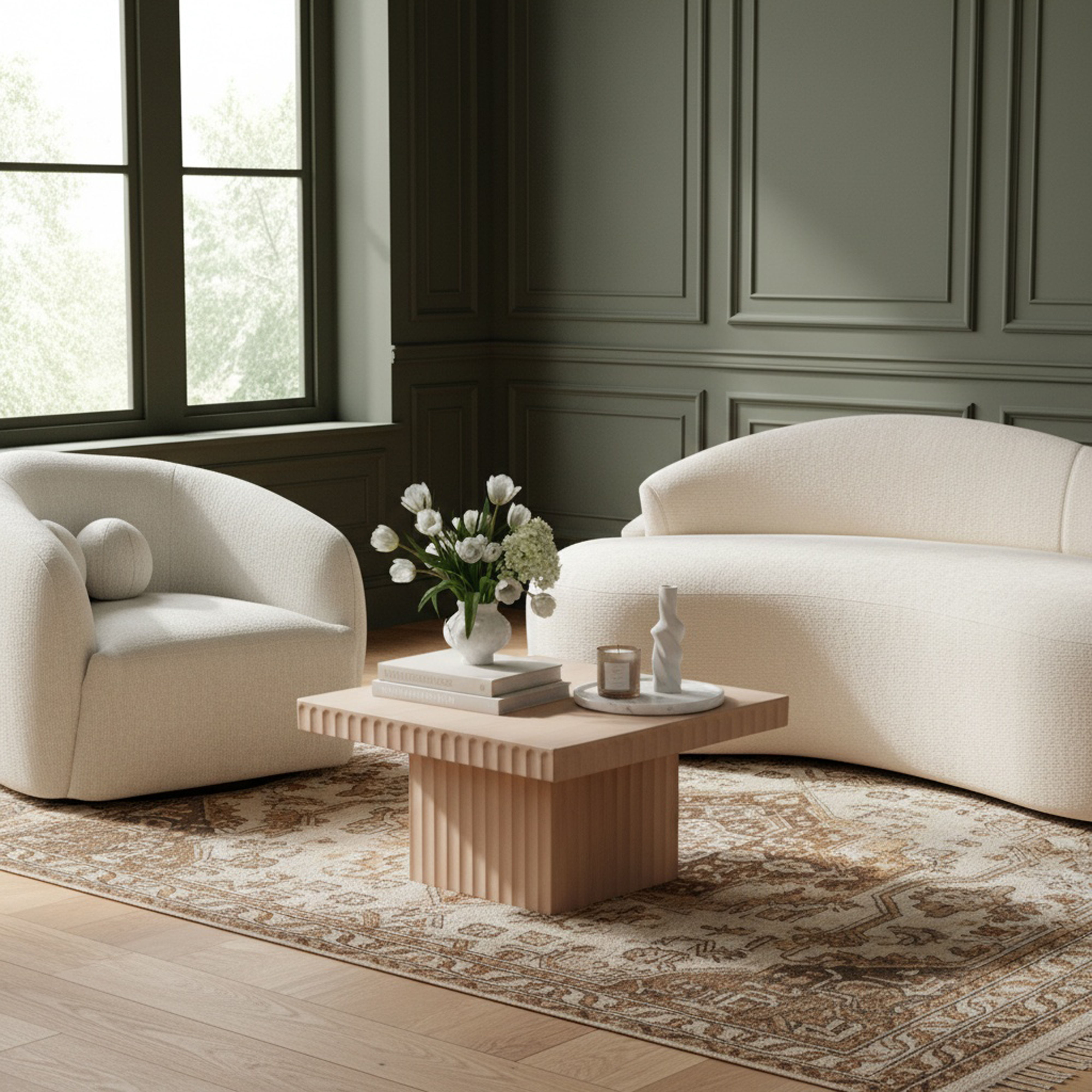 Spencer - 12" Oak Veneer Coffee Table - Natural