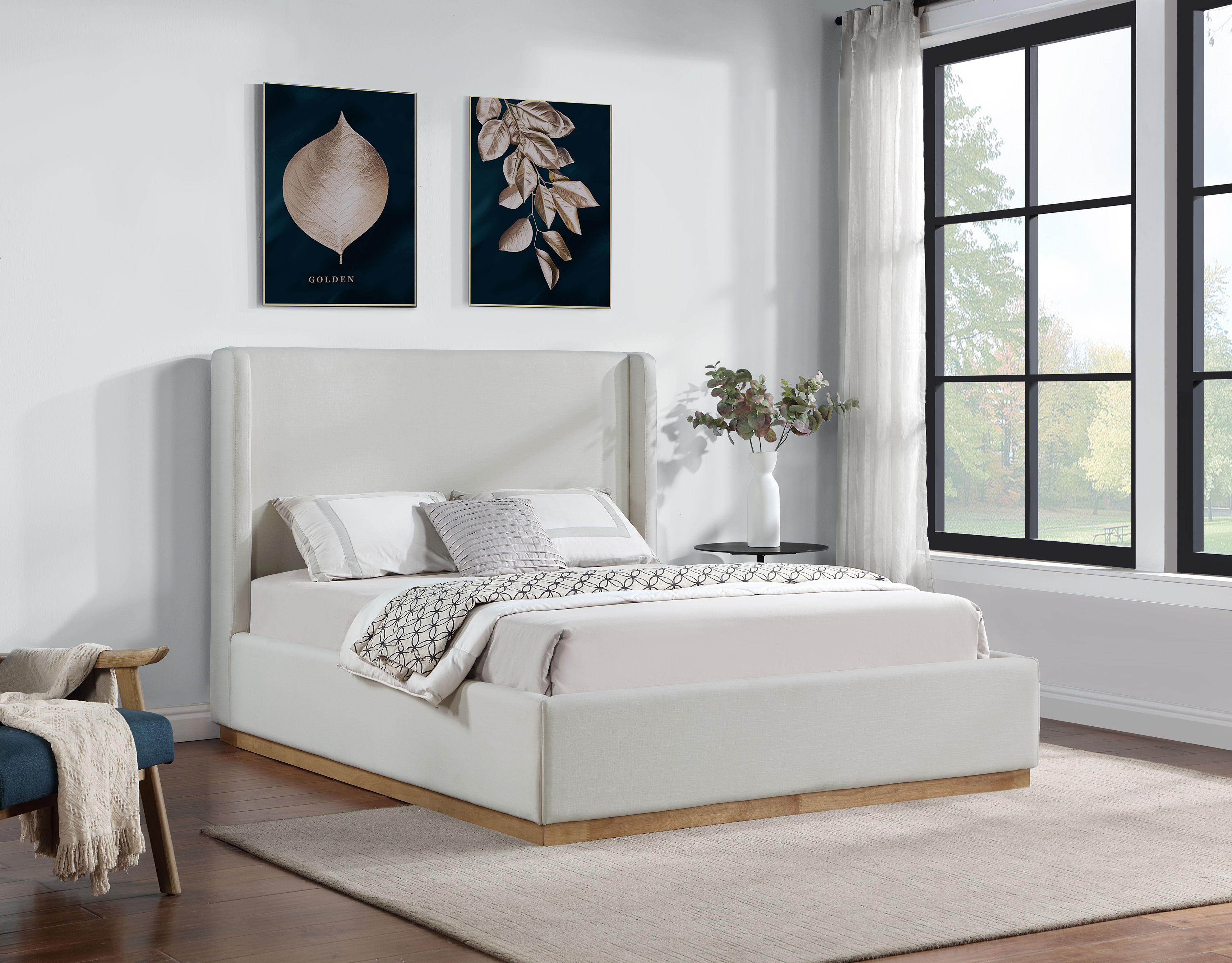 Flynn - King Bed - Cream