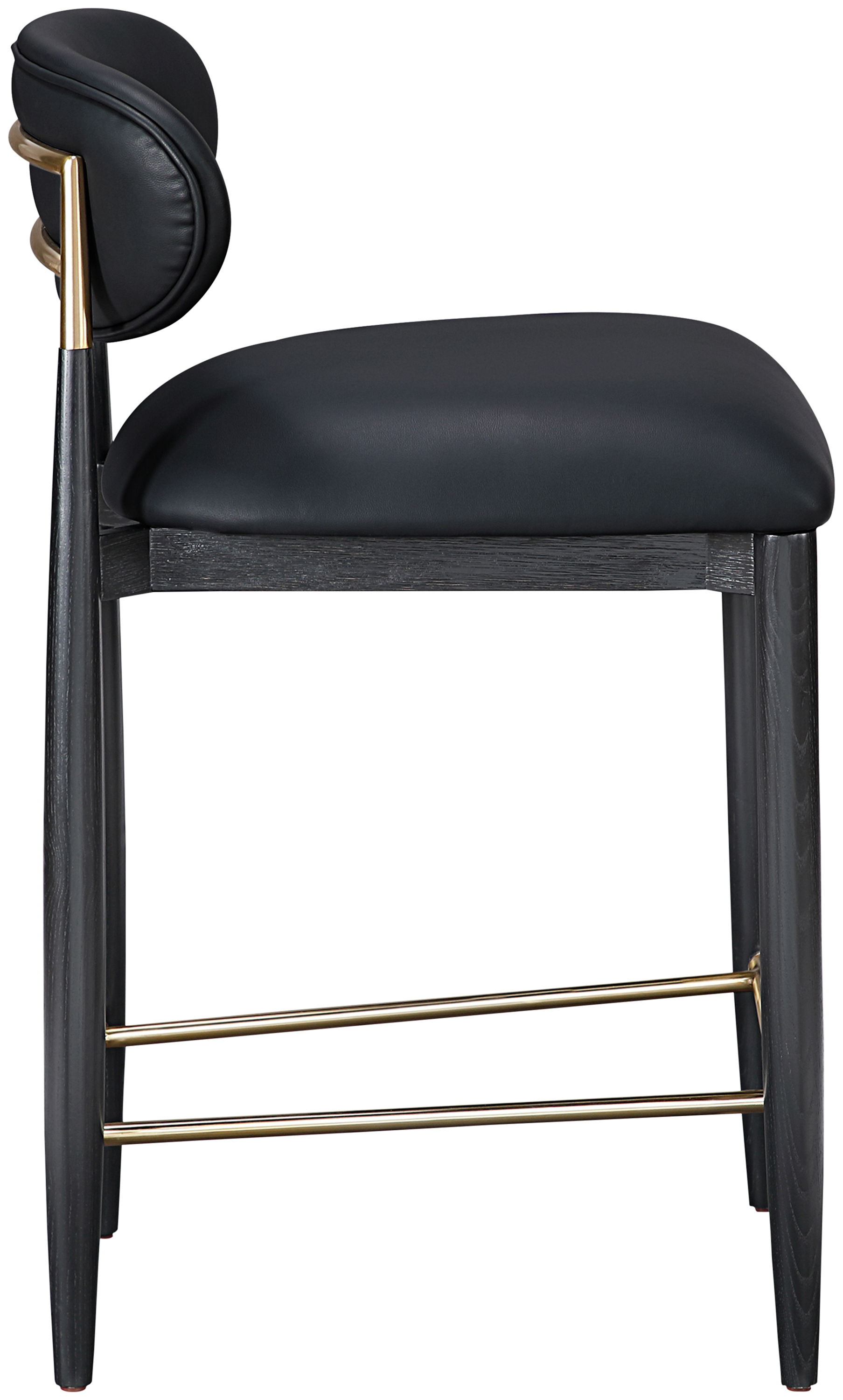 Riccio - Vegan Leather Upholstered Stool - Black