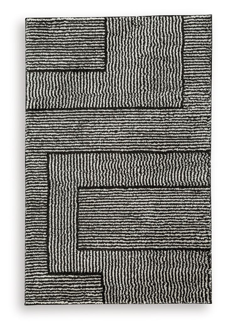 Kurtmen - 5' x 7' Rug - Black / Ivory
