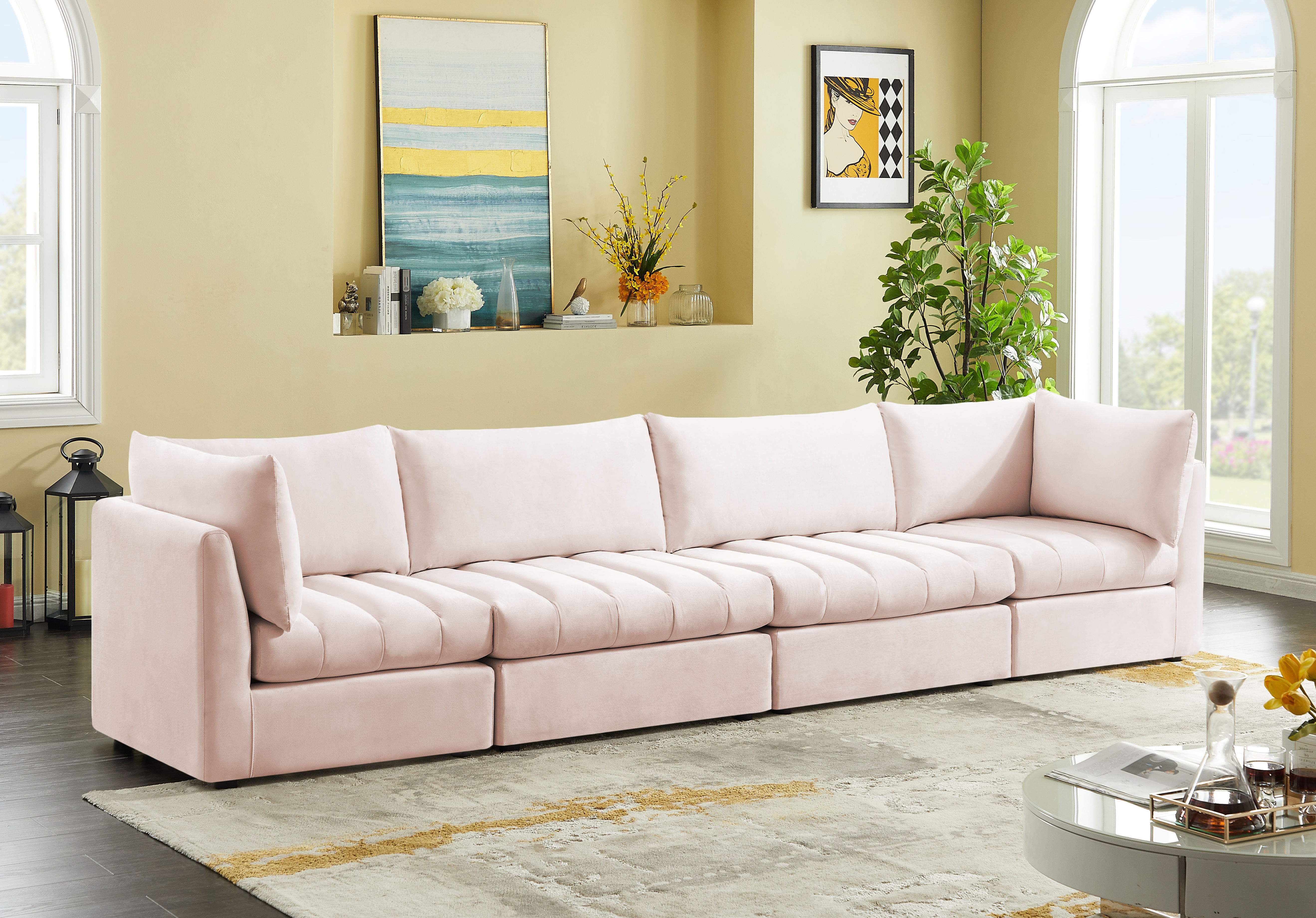 Jacob - Modular 4 Piece Sofa - Pink