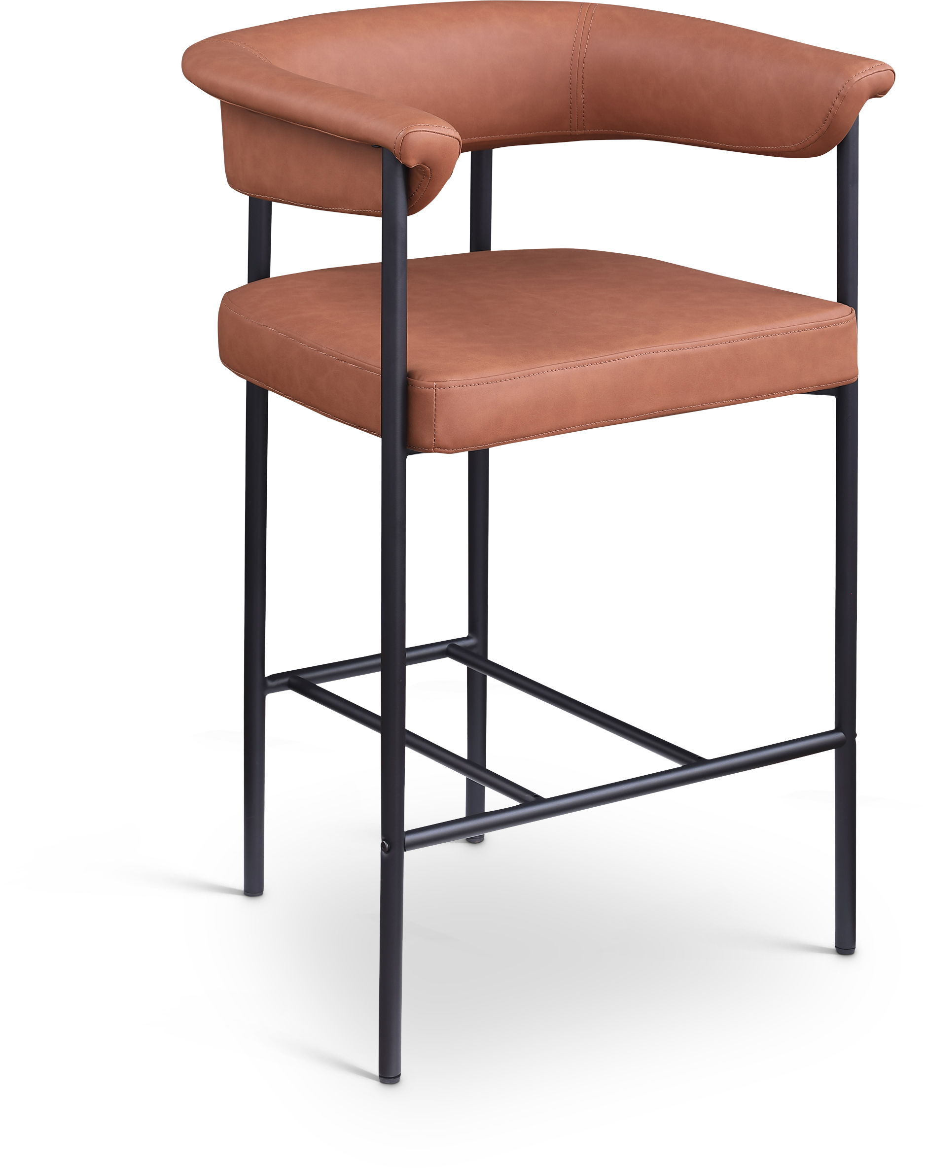 Malin - Faux Leather Counter Stool (Set of 2) - Cognac