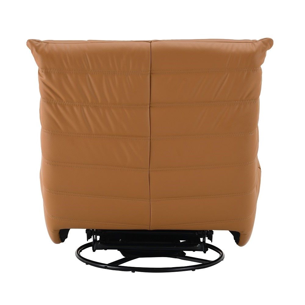 Talmon - Recliner With Swivel - Orange Synthetic Leather, orange, view 3