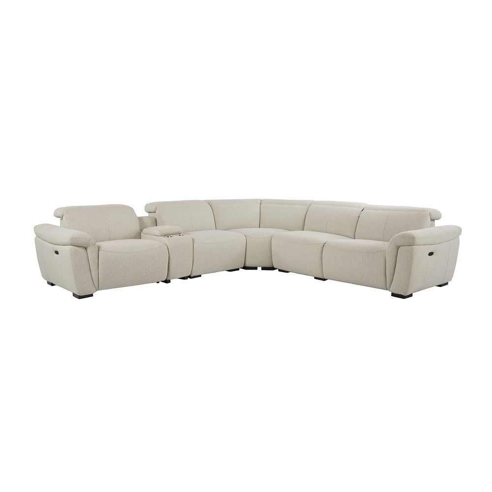 Dayana - Power Motion Sectional Sofa - Beige Boucle, beige, view 2