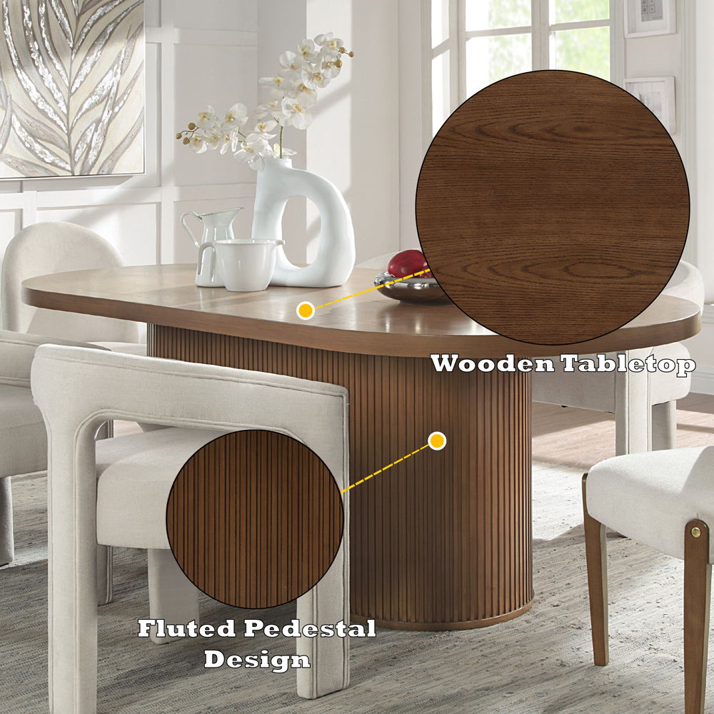 Gamarya - Dining Table - Dark Oak, light brown, view 8