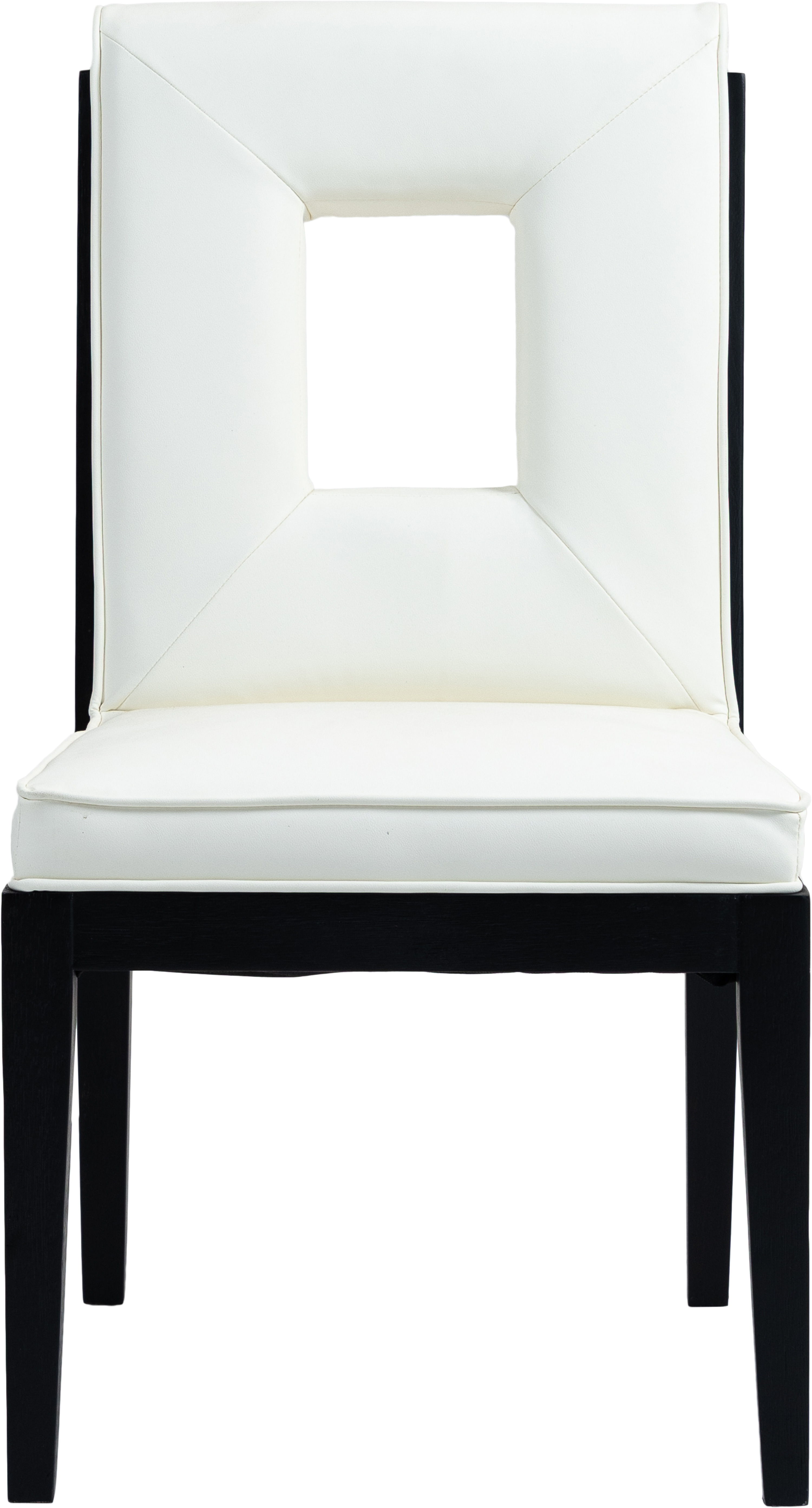 Gwendolyn - Faux Leather Dining Side Chair With Black Frame (Set of 2) - Cream