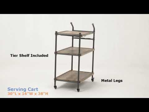 Brantley - Serving Cart - Oak & Sandy Black, light brown, view 5