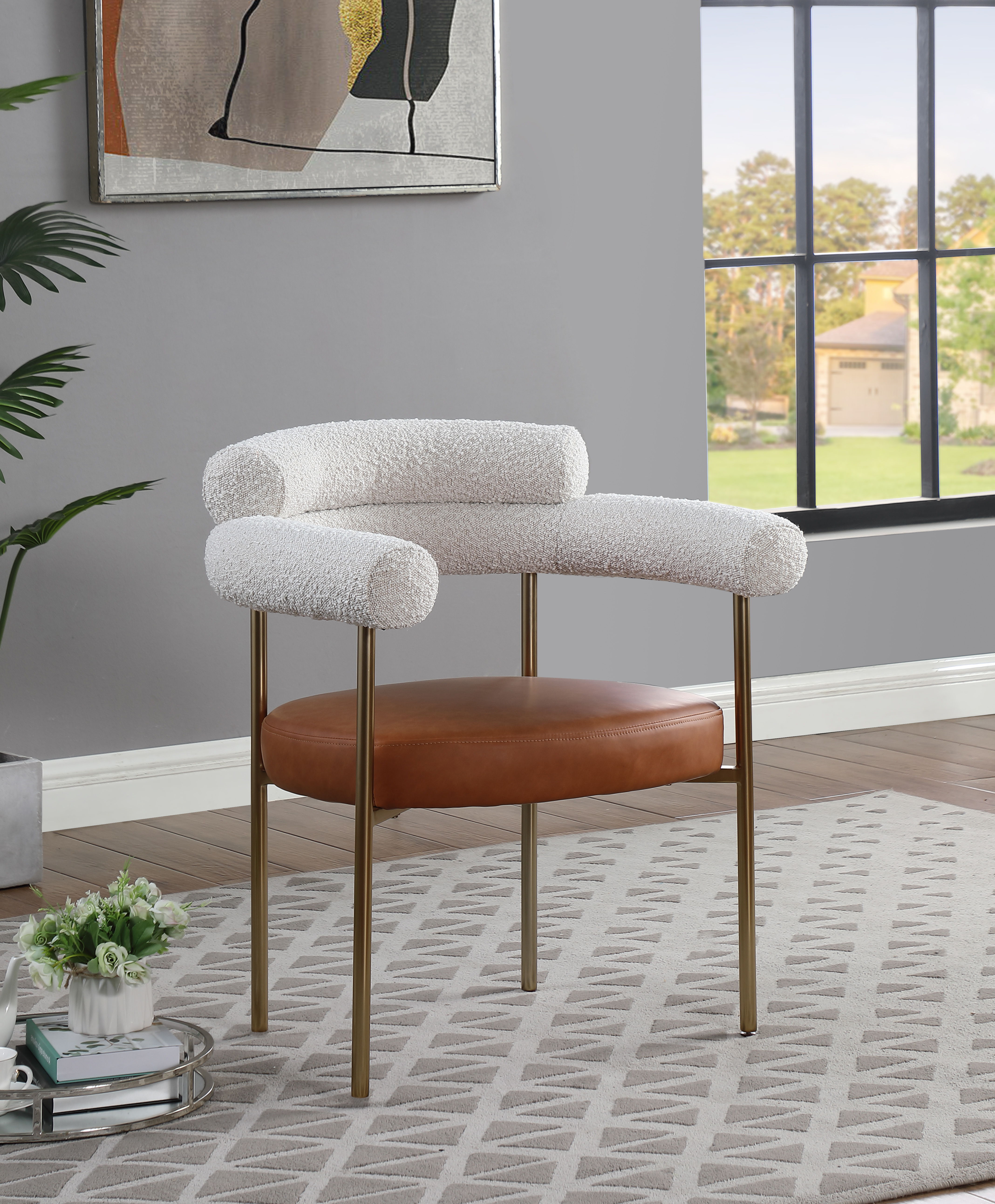 Blake - Dining Chair (Set of 2) - Cognac / Cream