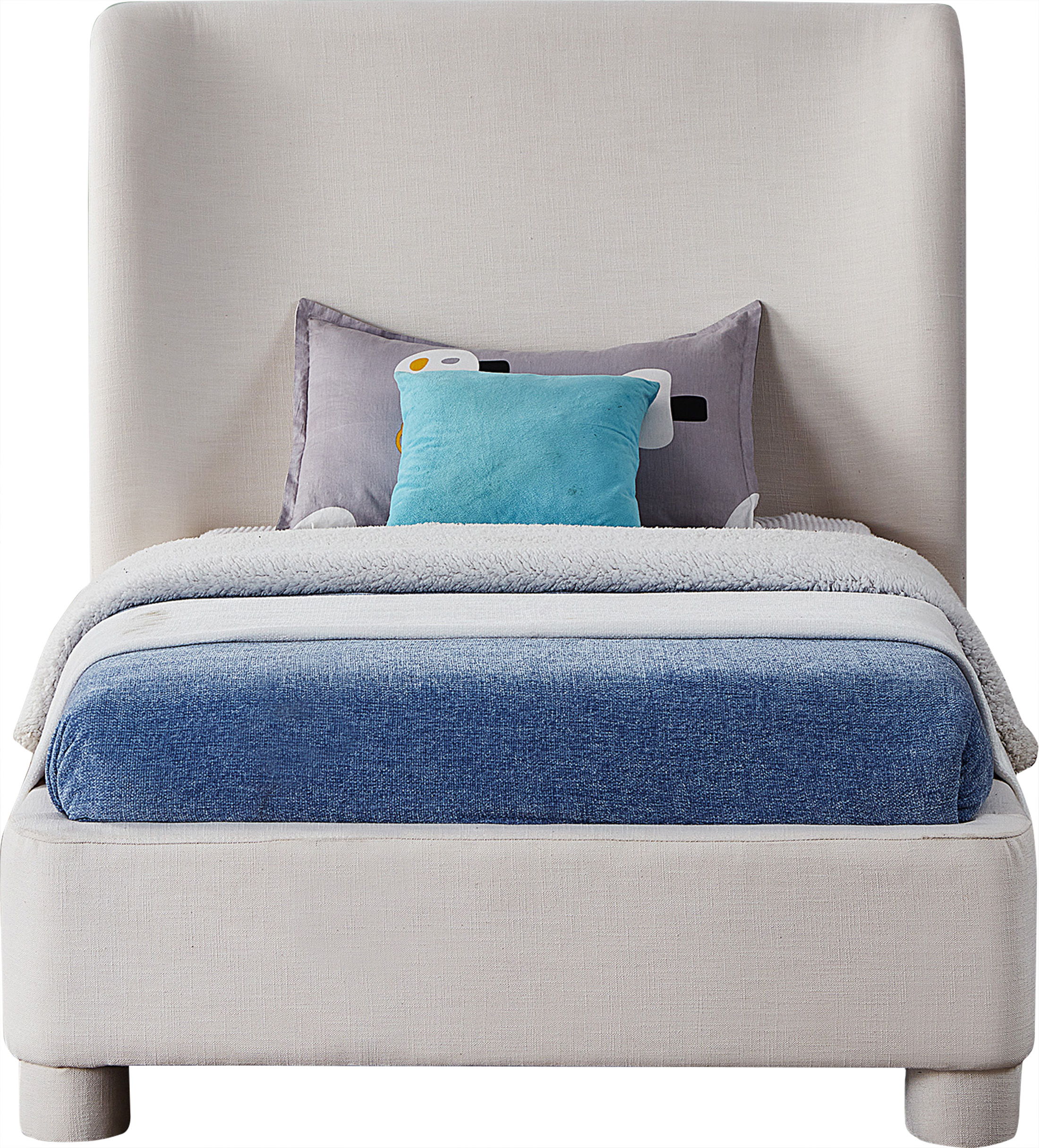 Penny - Polyester Fabric Twin Bed - Cream