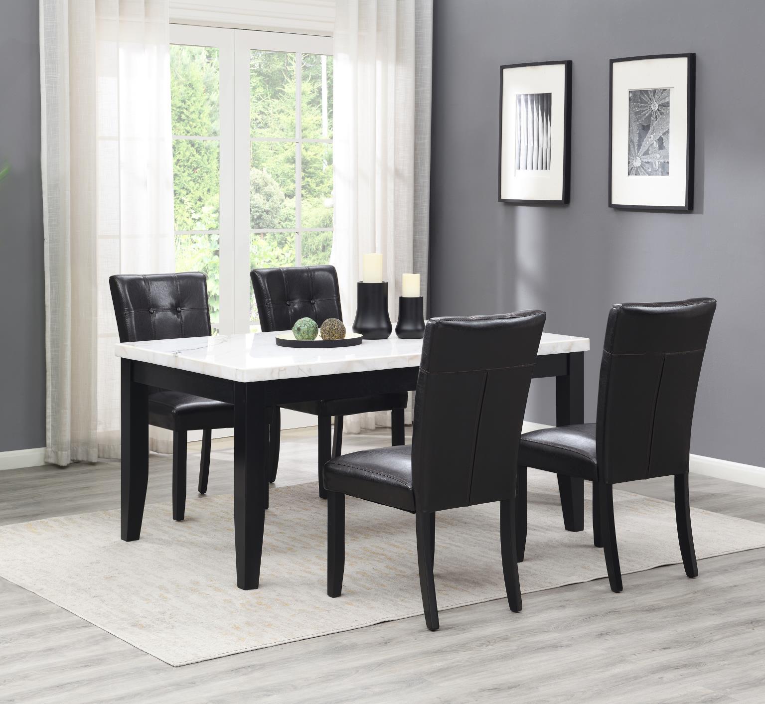 D127 - 5 Piece Dining Room Set (Table, 4 Chairs) - Black