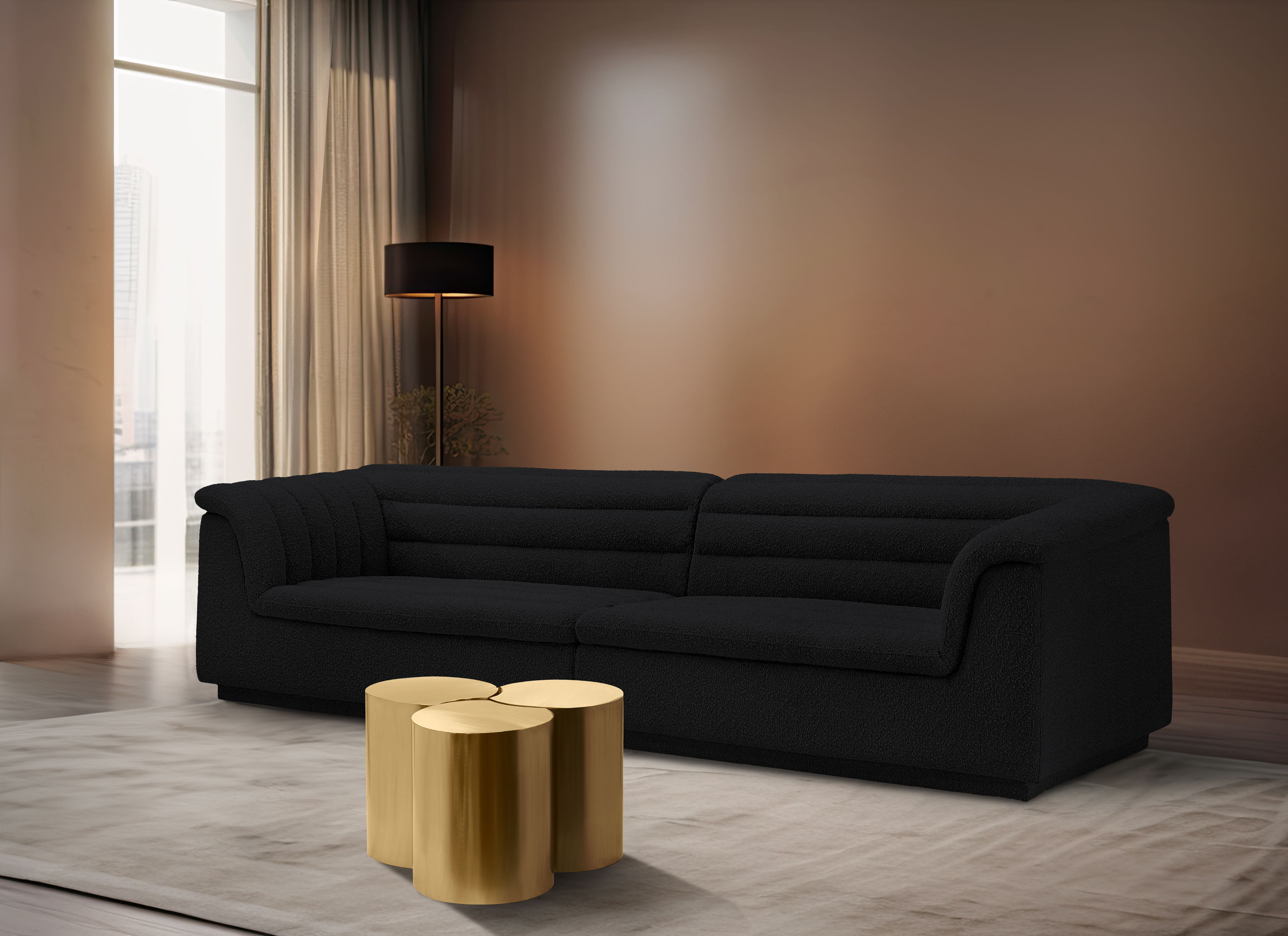 Dimple - 18" 3 Piece Modular Coffee Table - Gold
