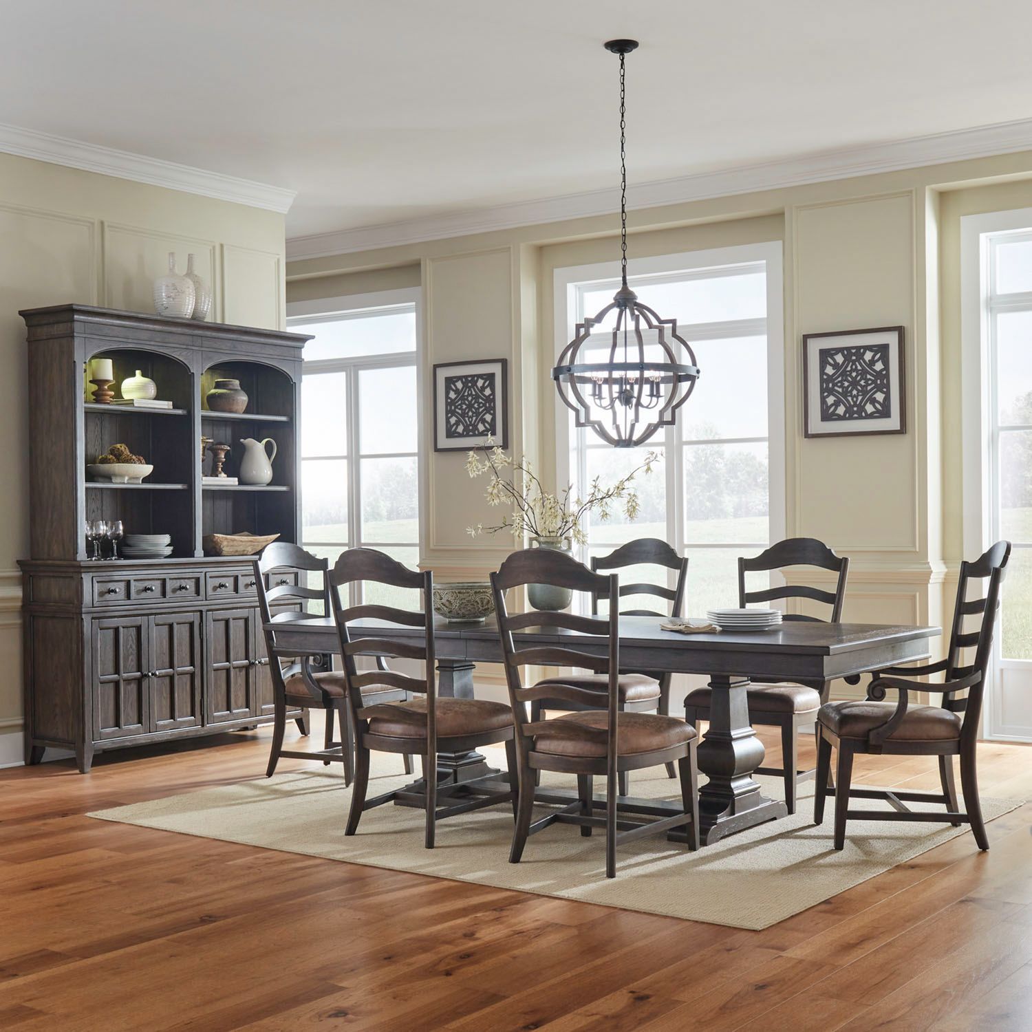 Liberty Furniture Paradise Valley - Alternate 7 Piece Trestle Table Set - Brown