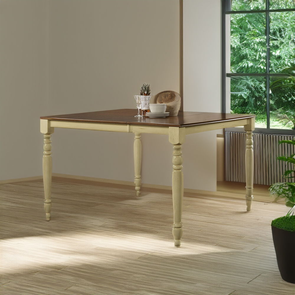 Dylan - Counter Height Table - Buttermilk & Oak, white
