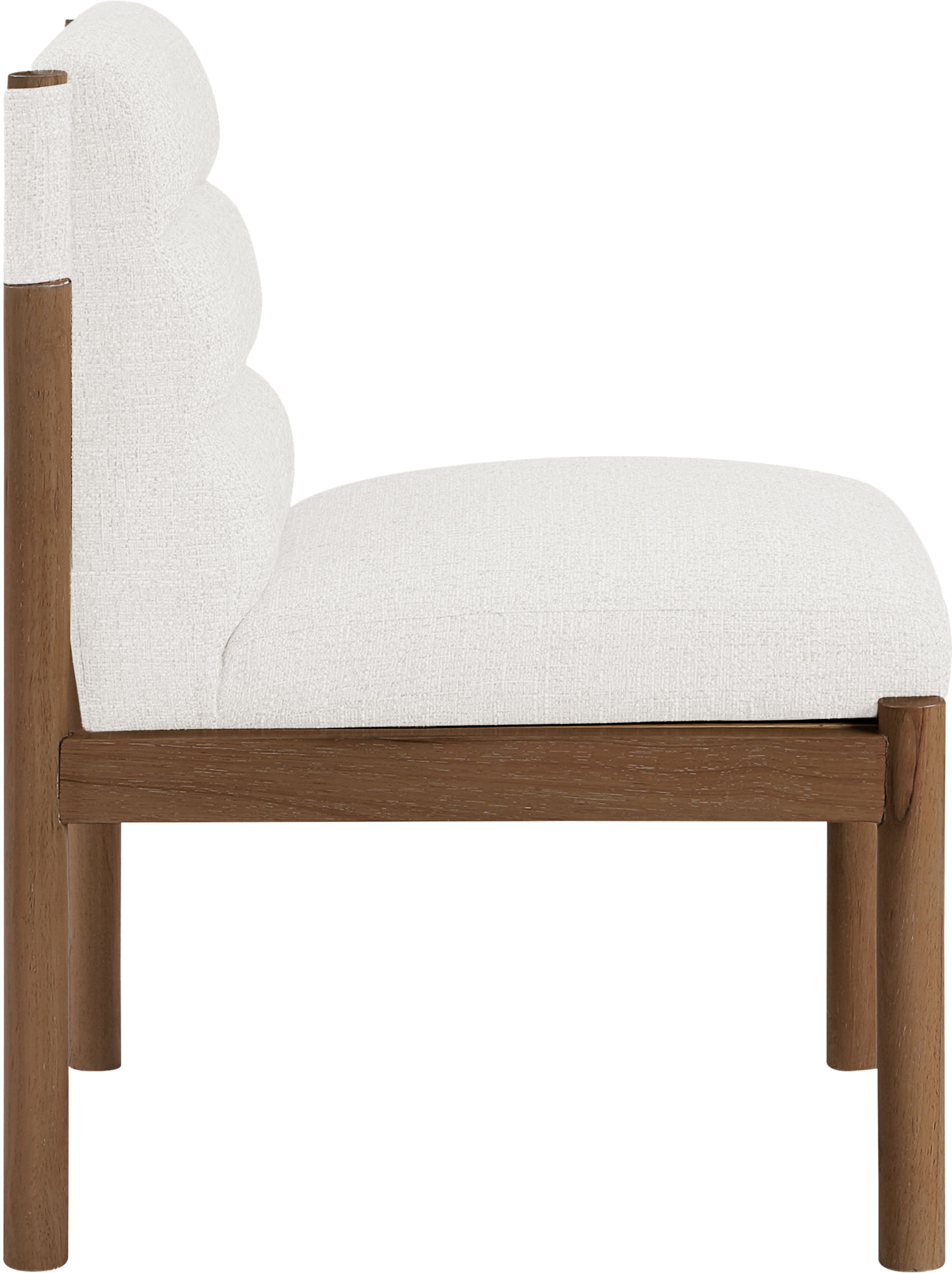 Eloura - Linen Textured Fabric Dining Chair (Set of 2) - Cream