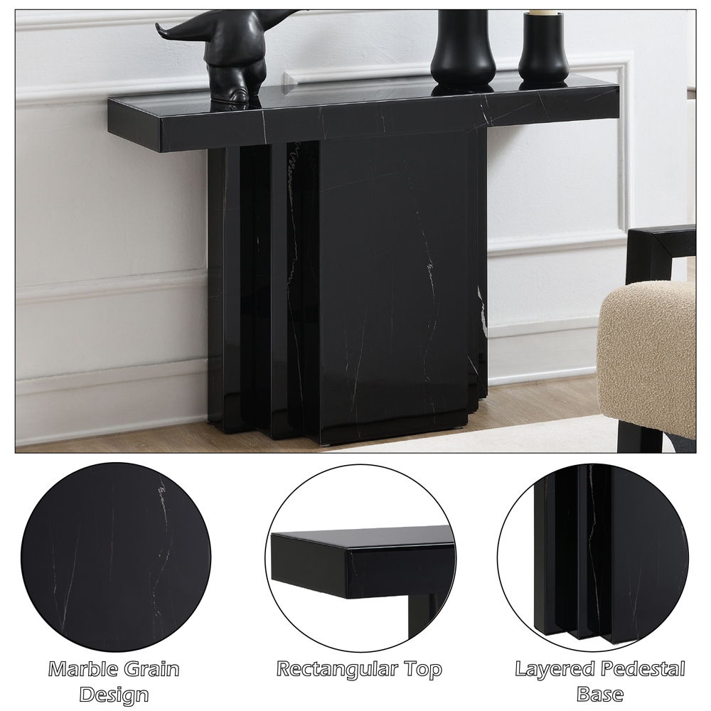 Drisana - Console Table - Black Mirrored, black, view 4